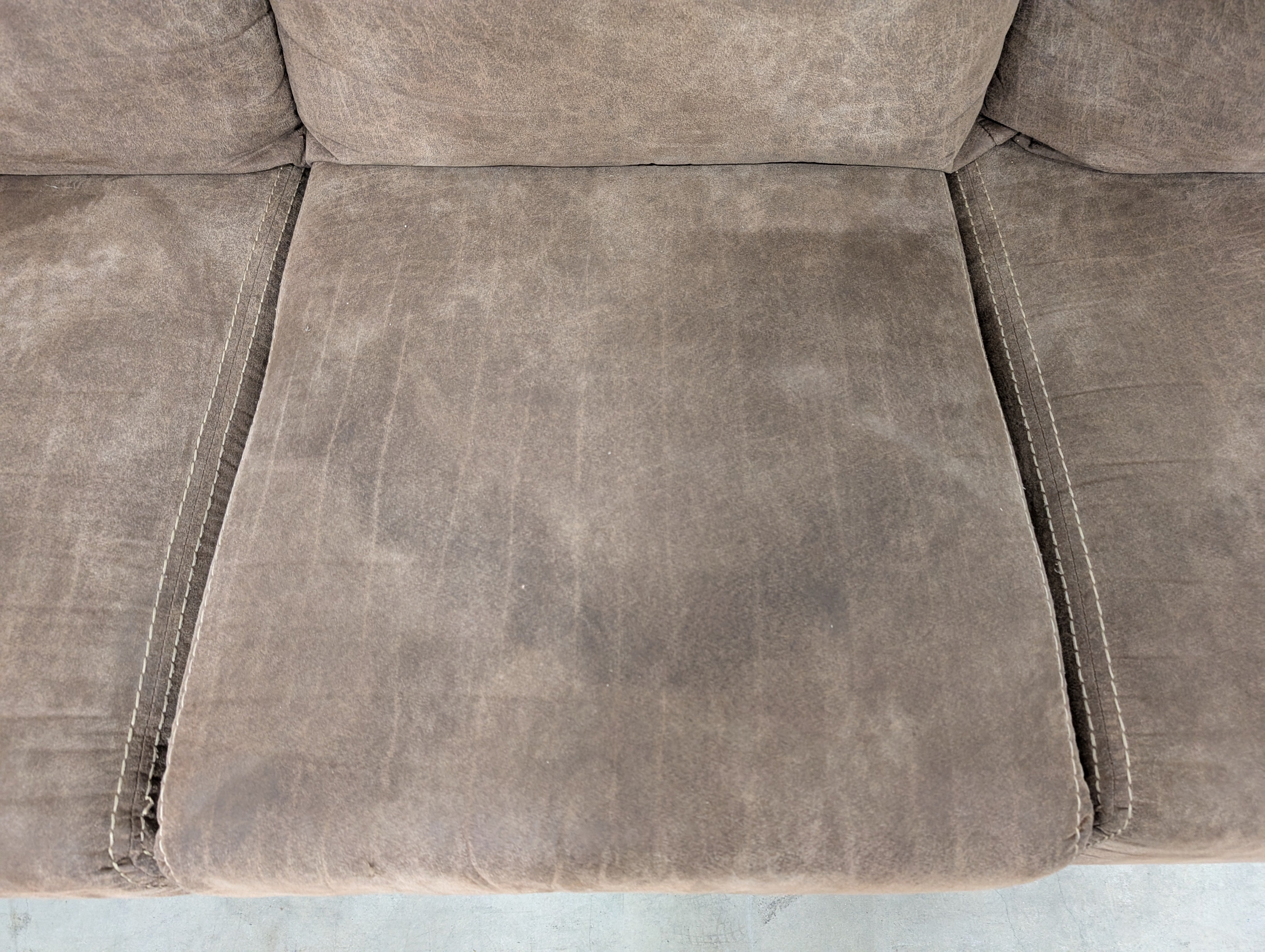 Brown Microfiber Three-Seat Sofa