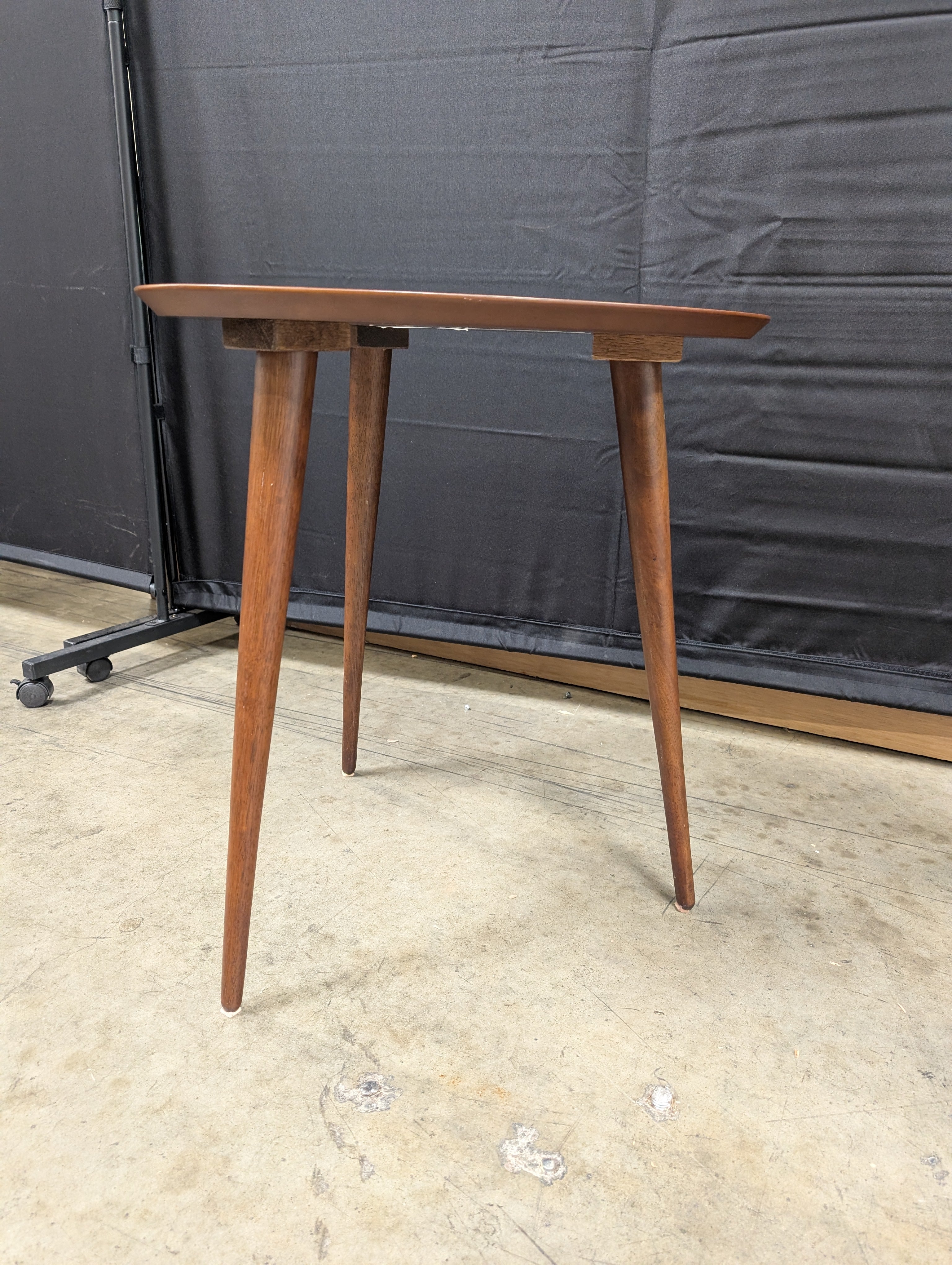 Brown Triangular Wood End Table