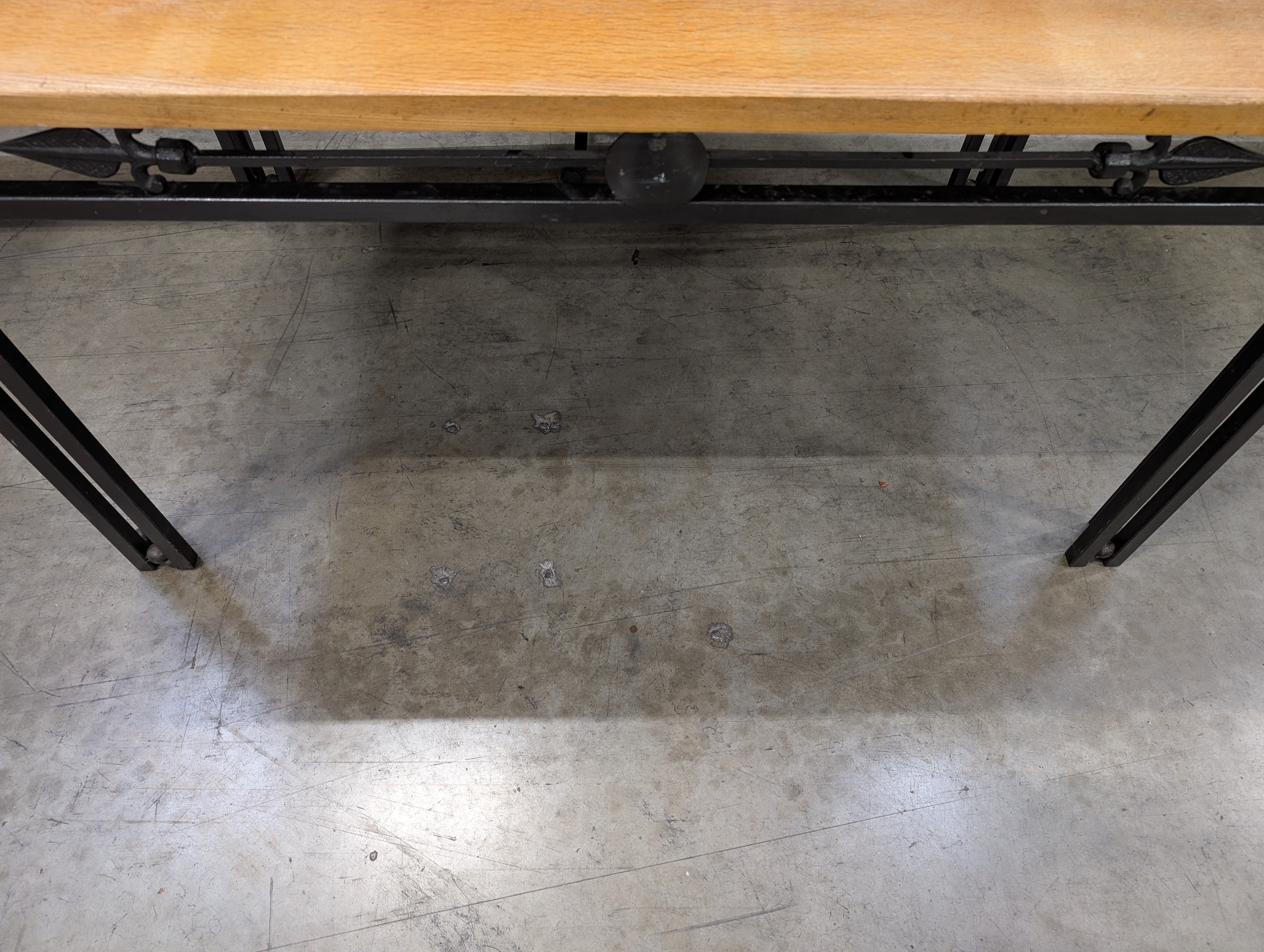 Rectangular Wood Top Table with Black Metal Frame *NOT ATTACHED*