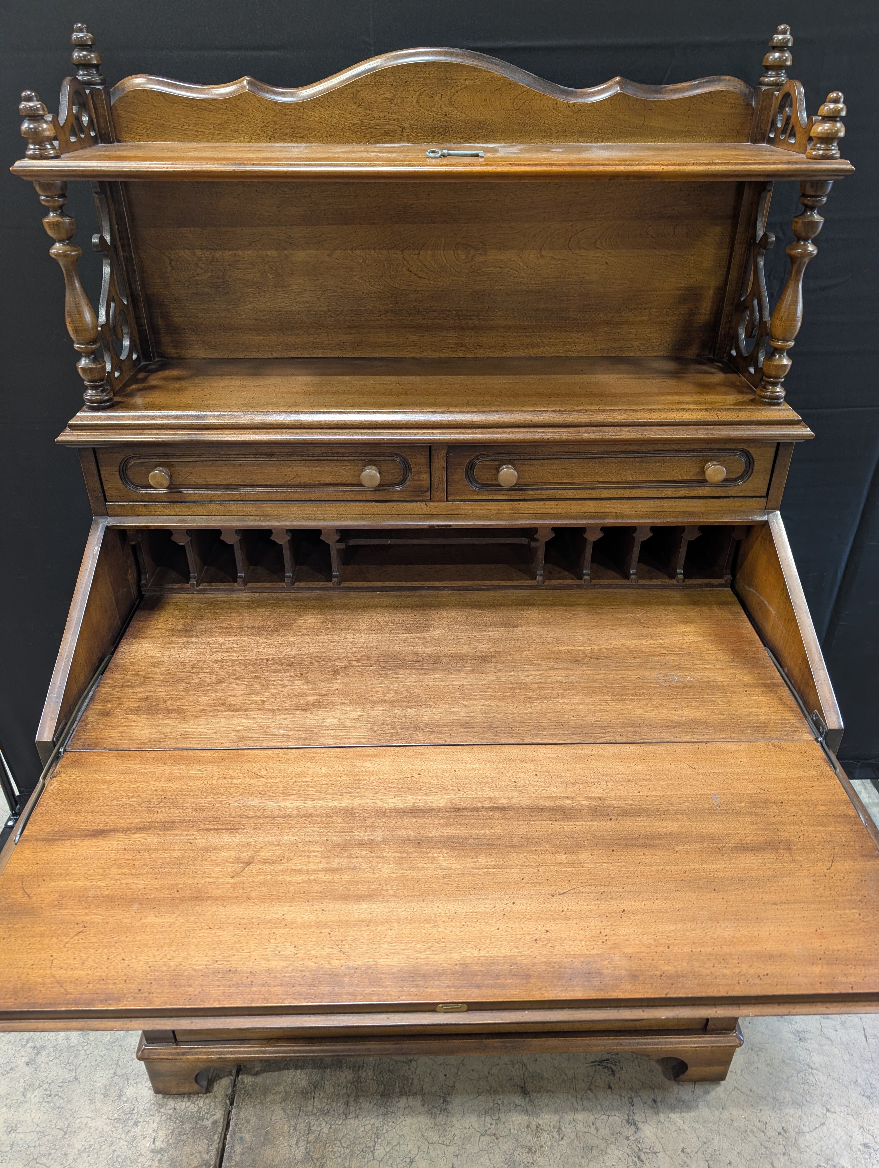 Jasper Cabinet co. Vintage Secretary Desk with Carved Details