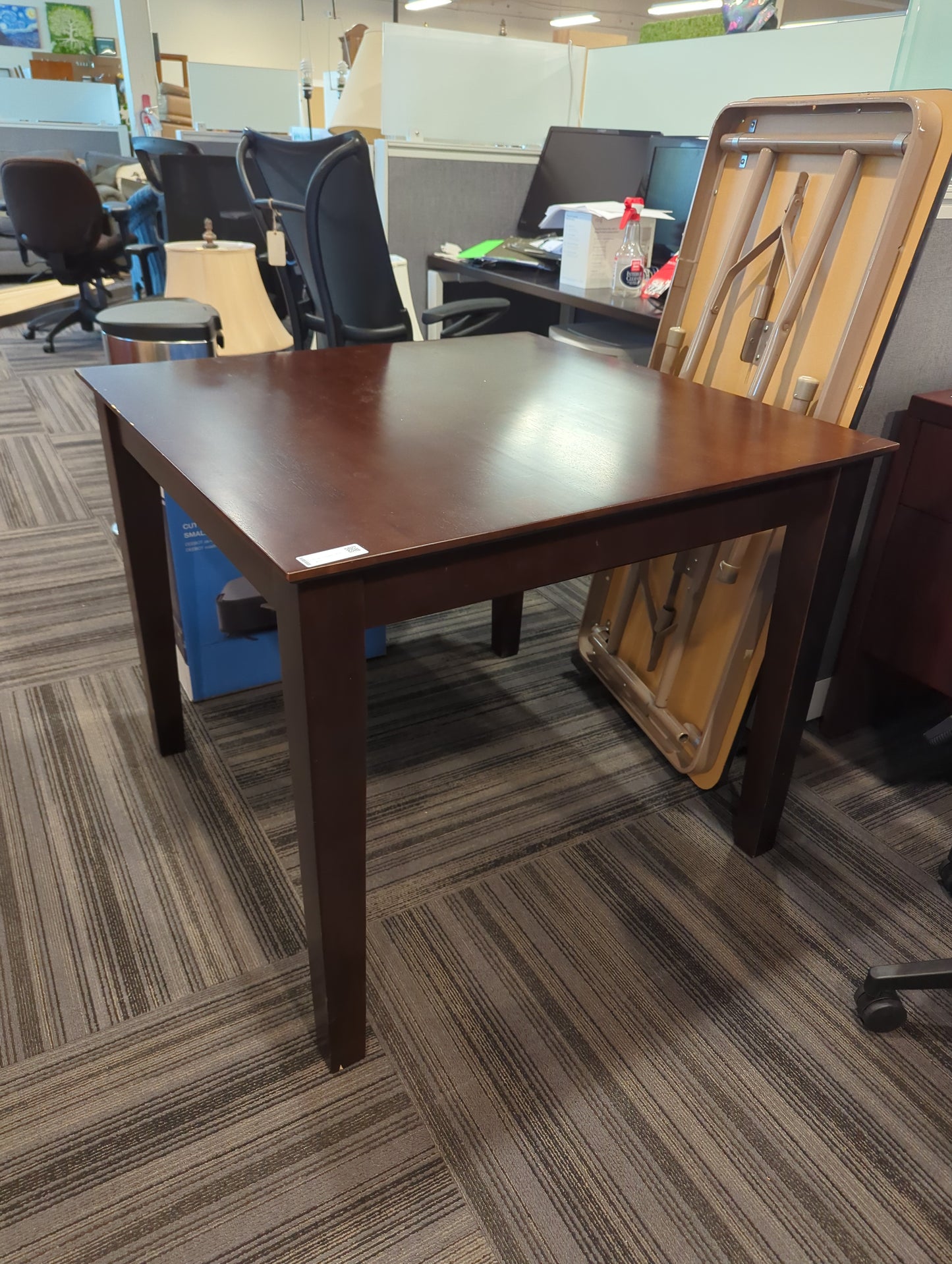 Brown Square Table.
