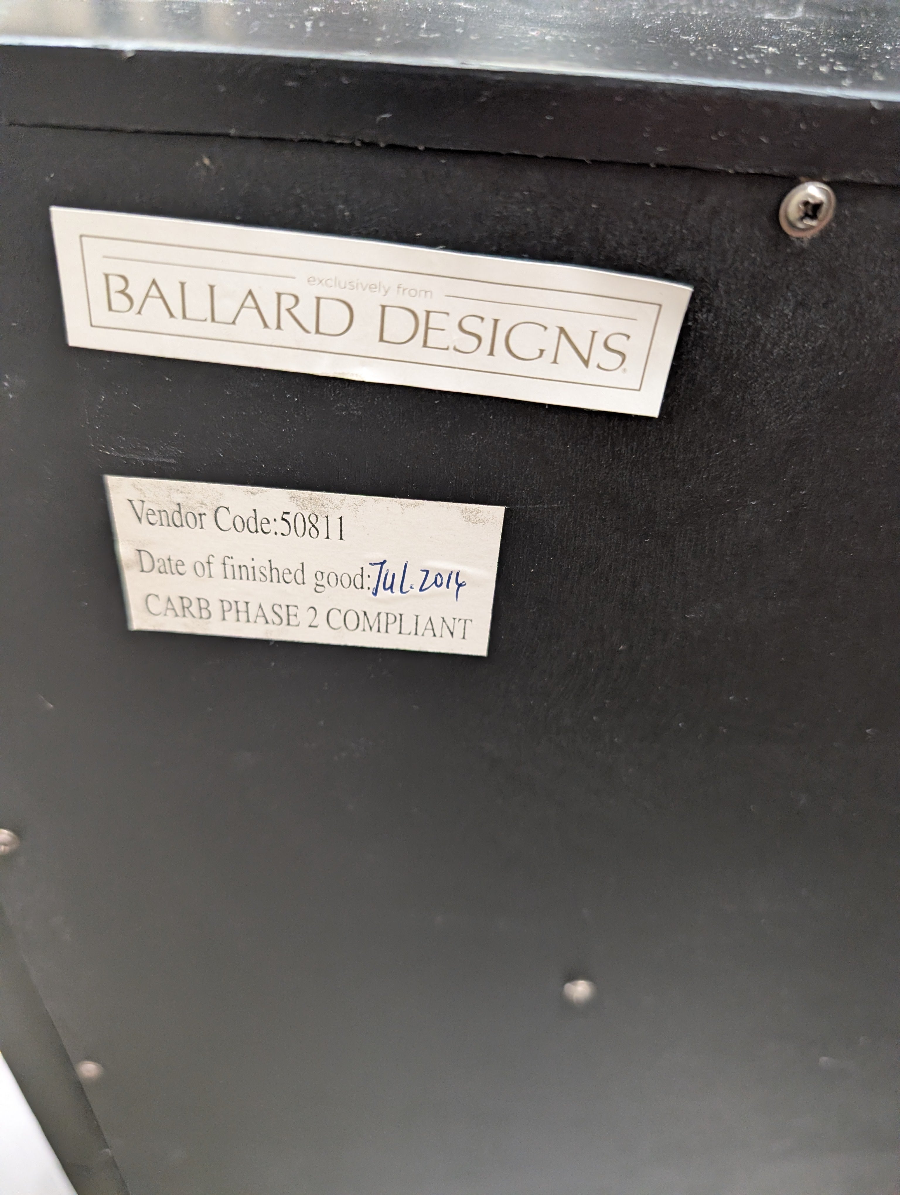 Ballard Designs Black Wood Cabinet with Mirrored Doors