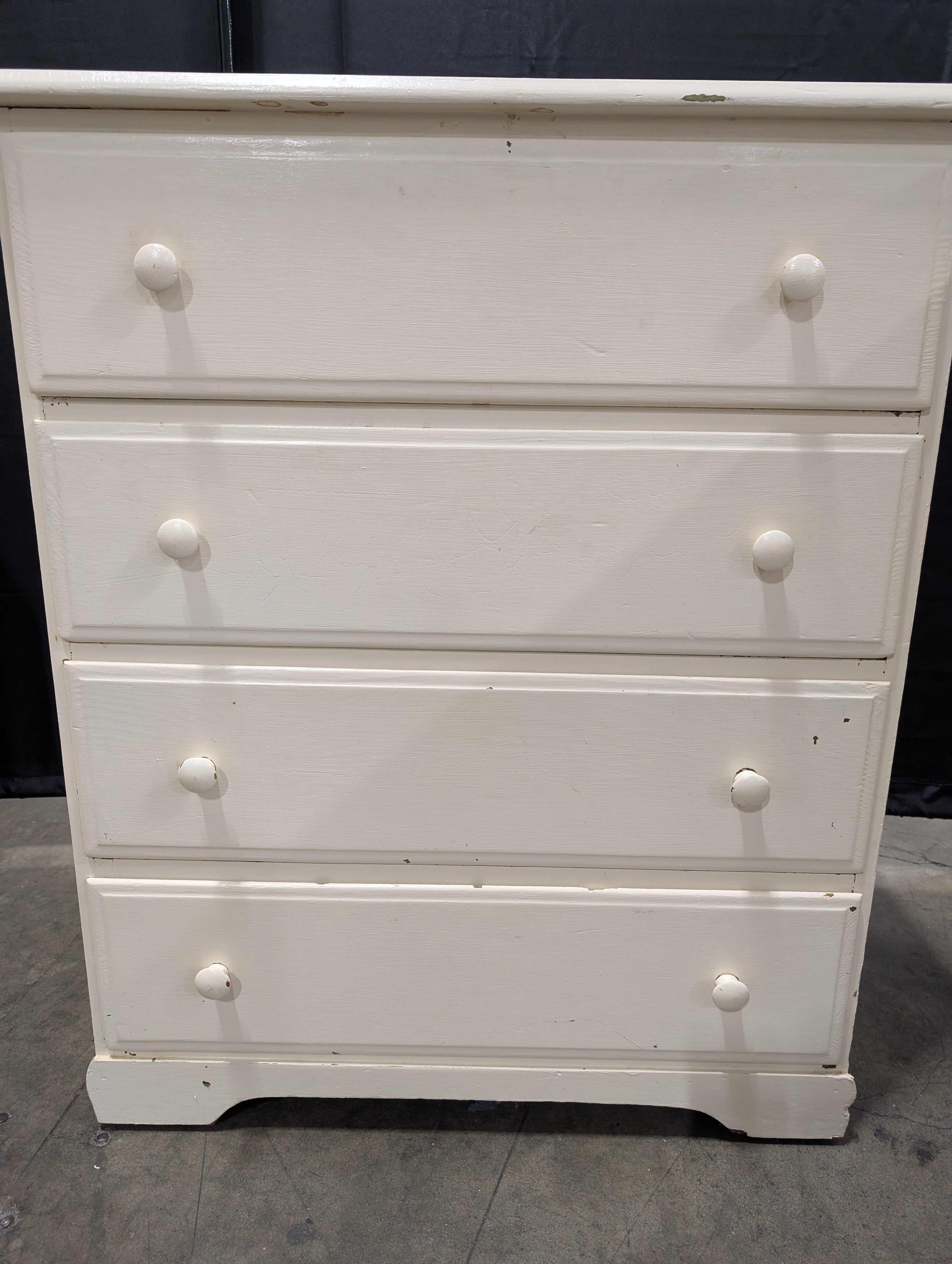 Off-White Four-Drawer Storage Dresser