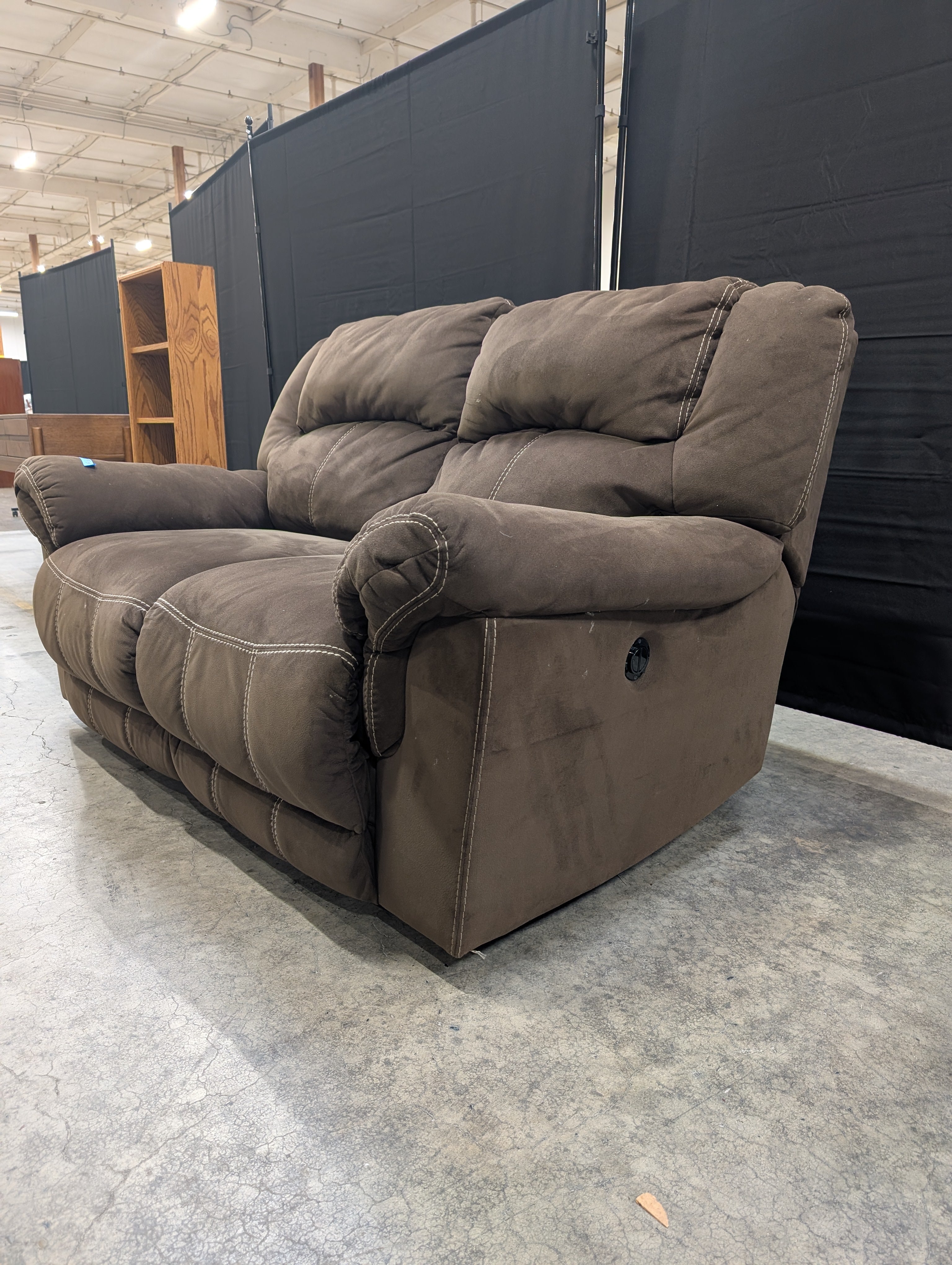 Brown Microfiber Reclining Loveseat