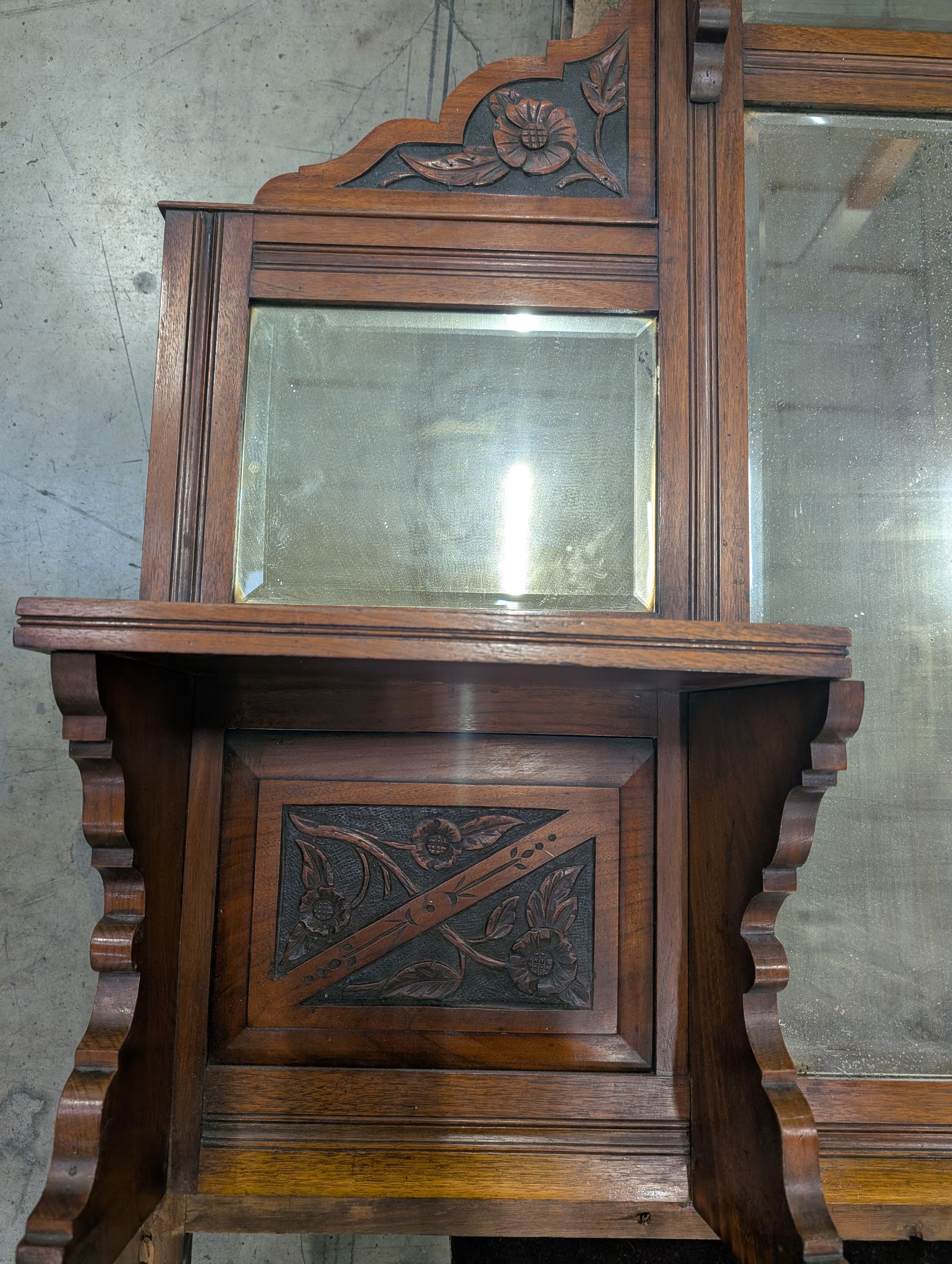 Vintage Carved Wood Mirror *No Dresser*
