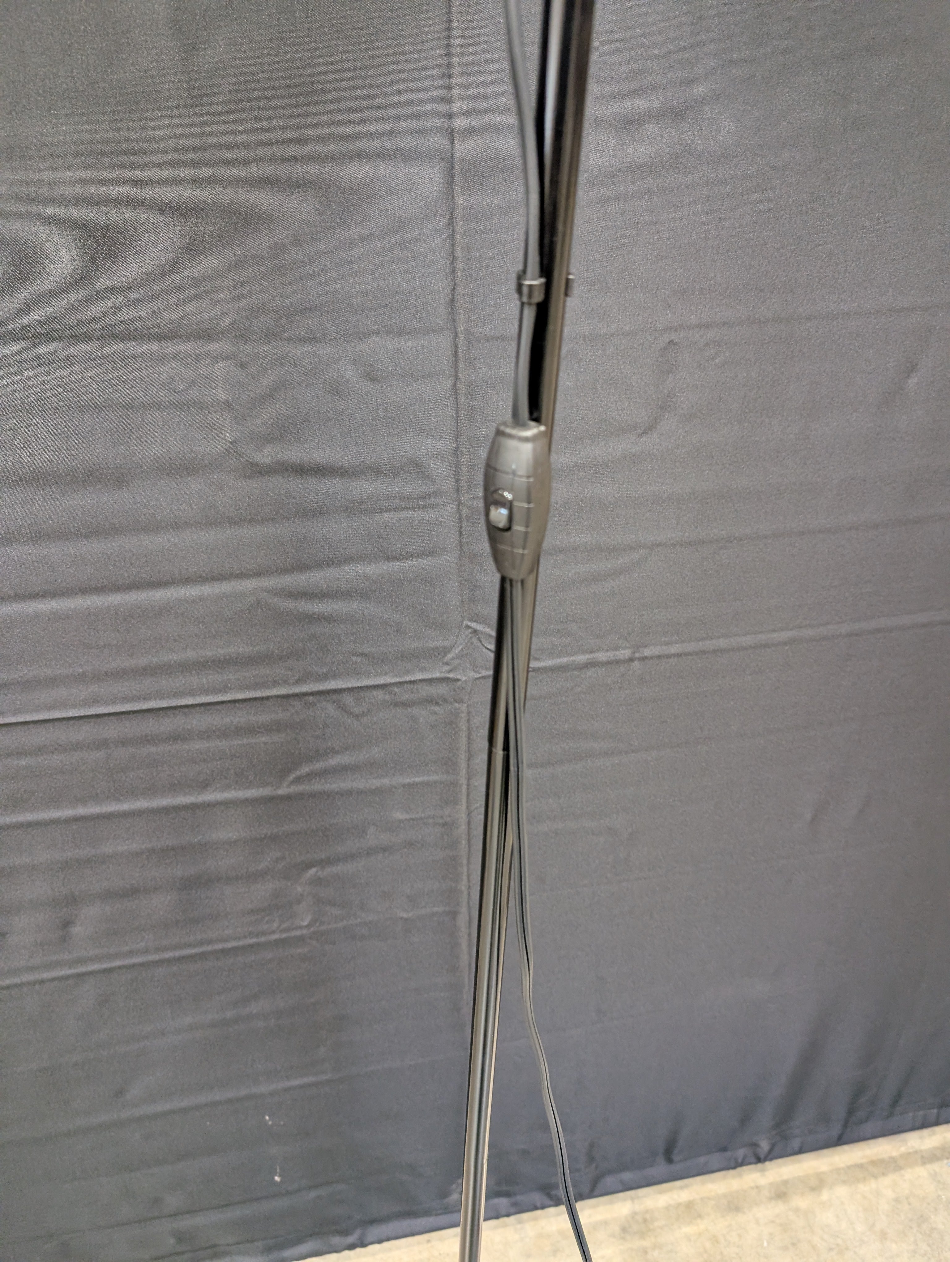 Modern Black Torchiere Floor Lamp with Upward-Facing White Shade