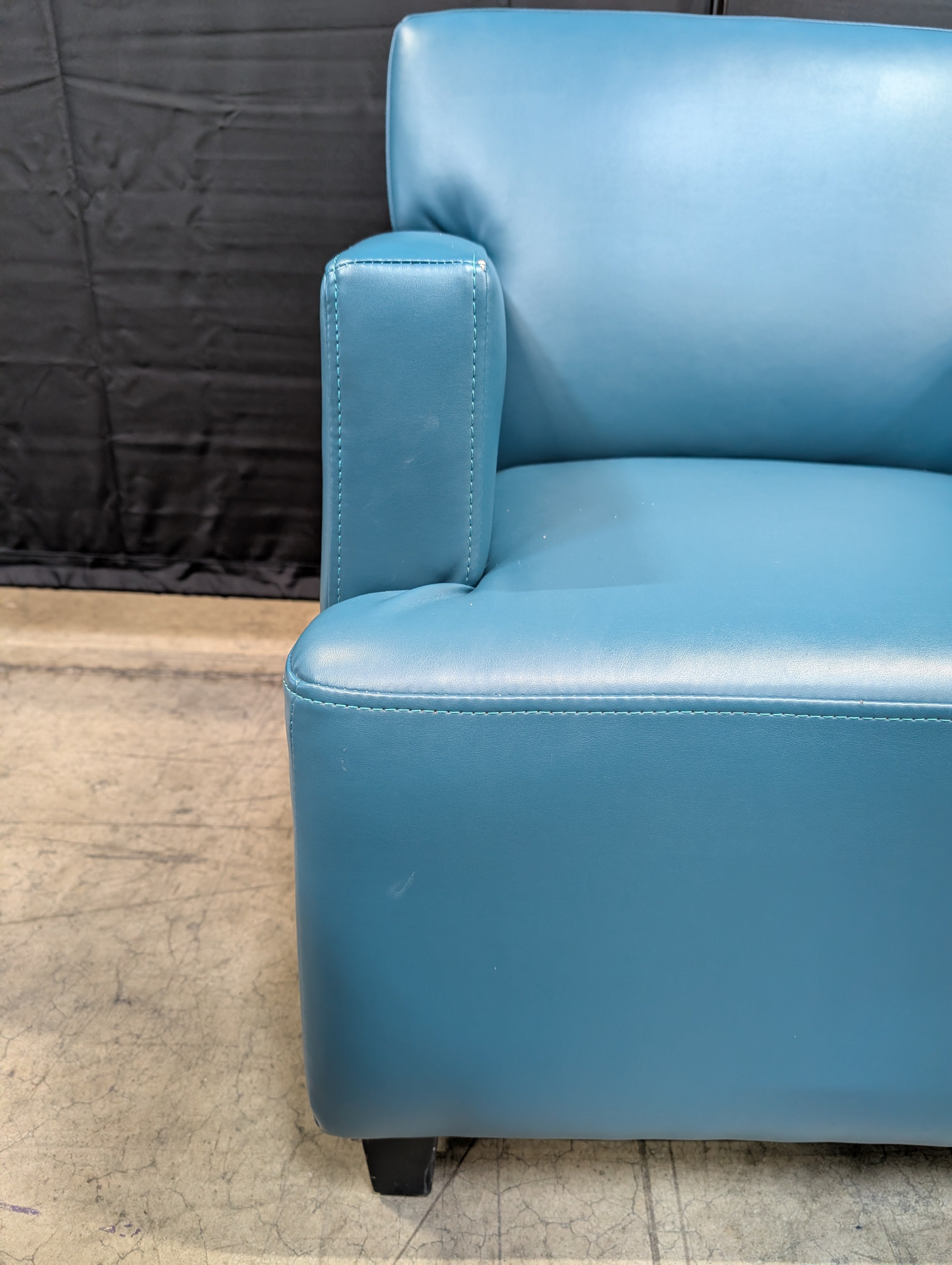 Teal Faux Leather Accent Club Chair