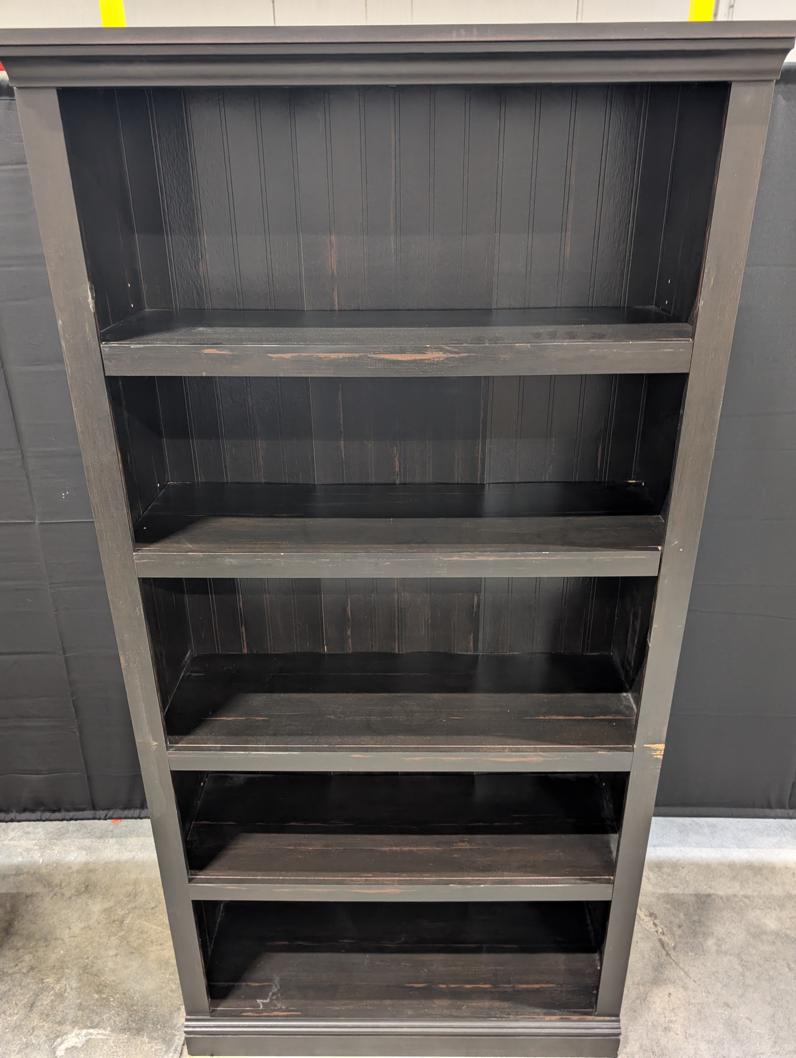 Tall Dark Wood Finish Multi-Shelf Bookcase Storage Unit