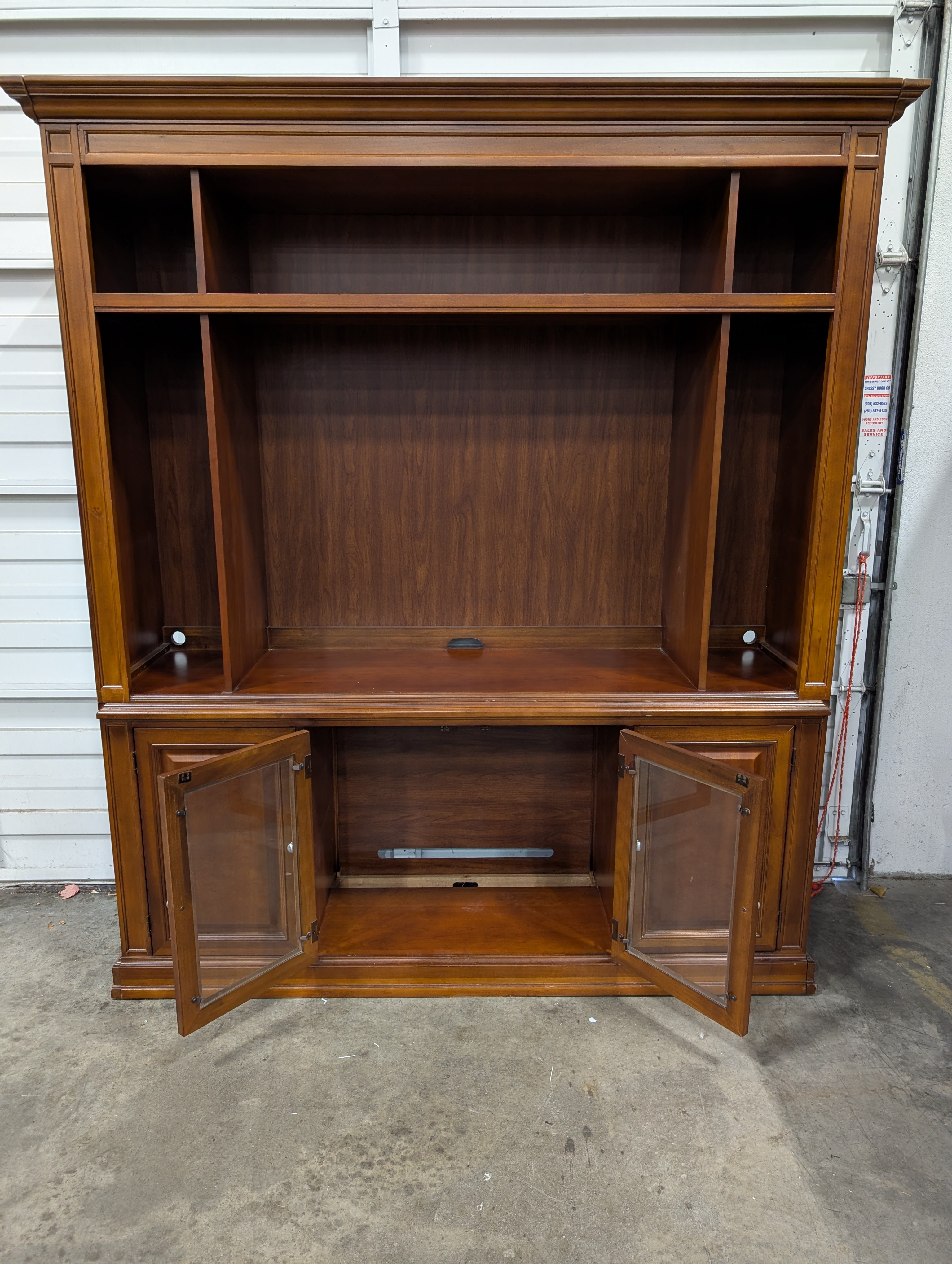 Rich Brown Wooden Media Storage Cabinet