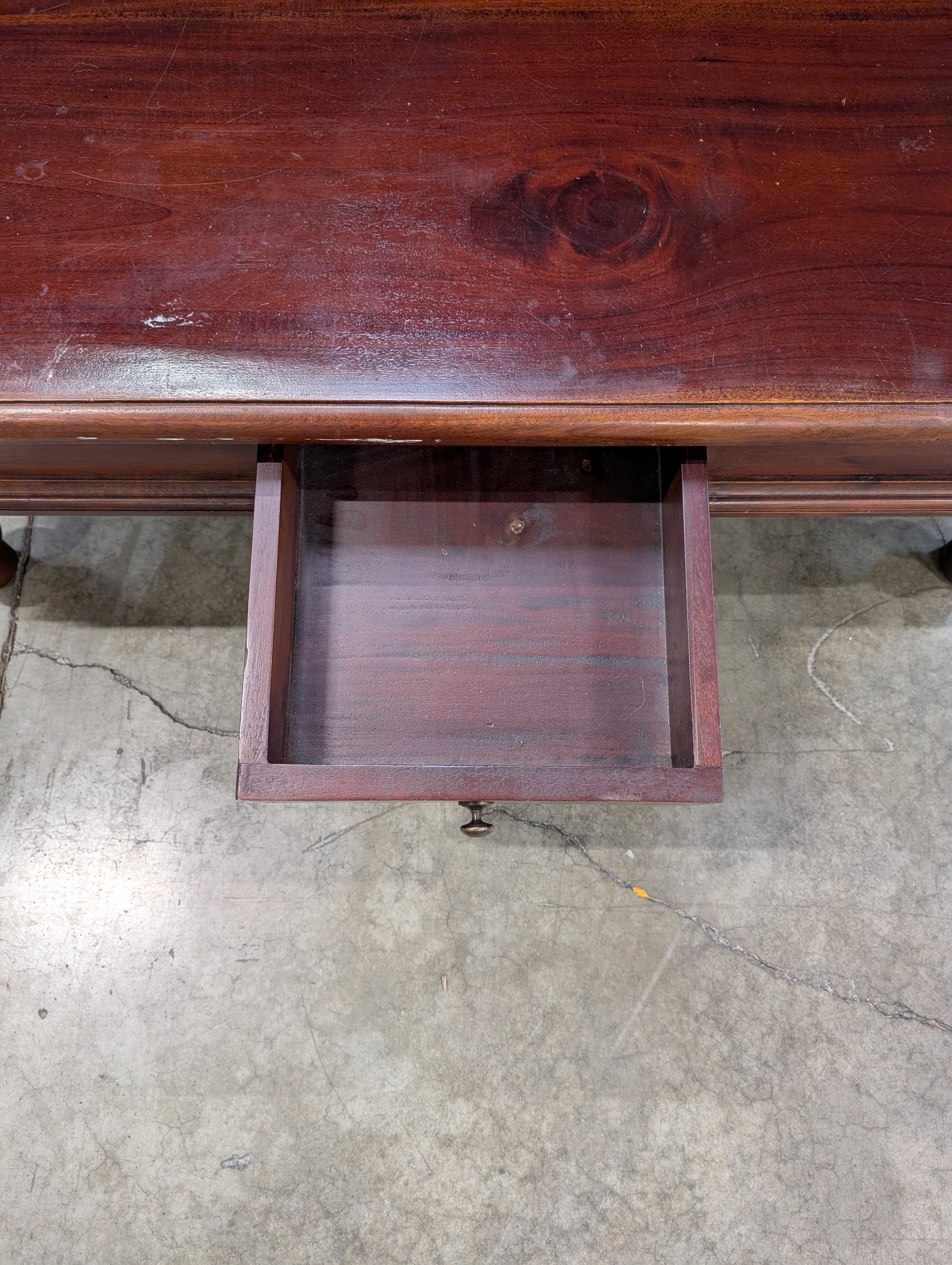 Classic Dark Stained Wood Rectangular Coffee Table