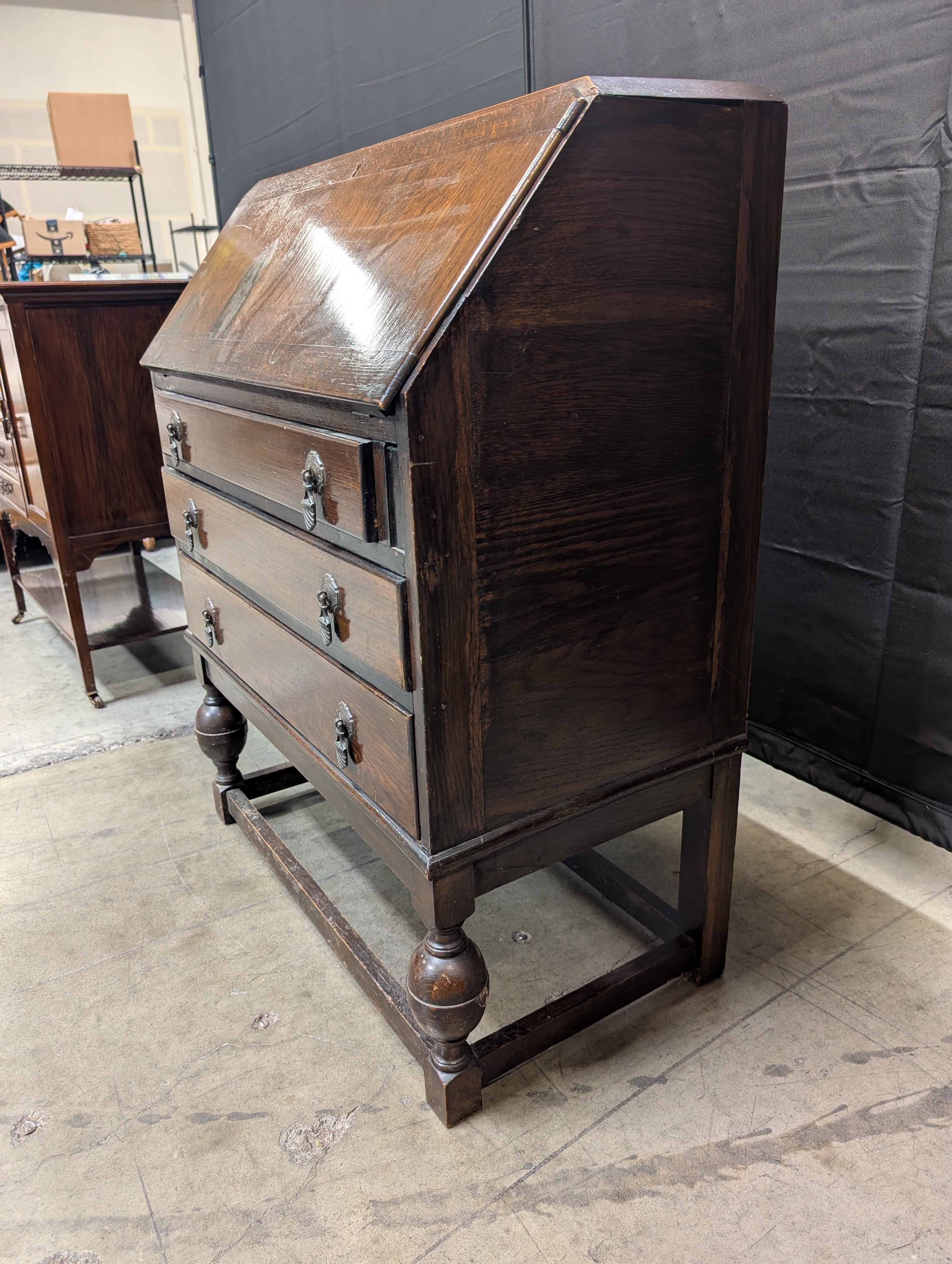 Traditional Style Hardwood Drop-Front Desk