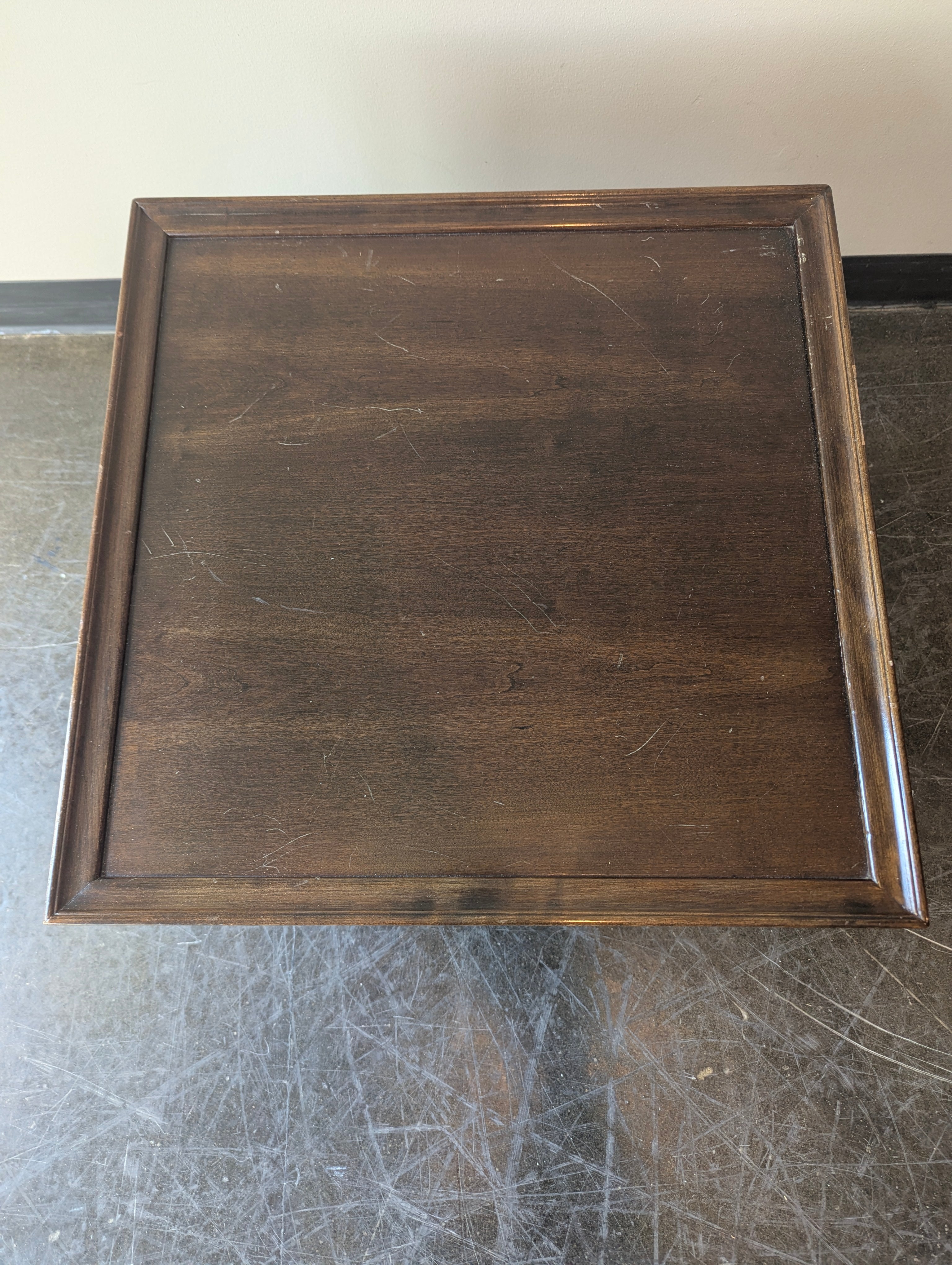Ethan Allen Hardwood Side Table with Two Drawers