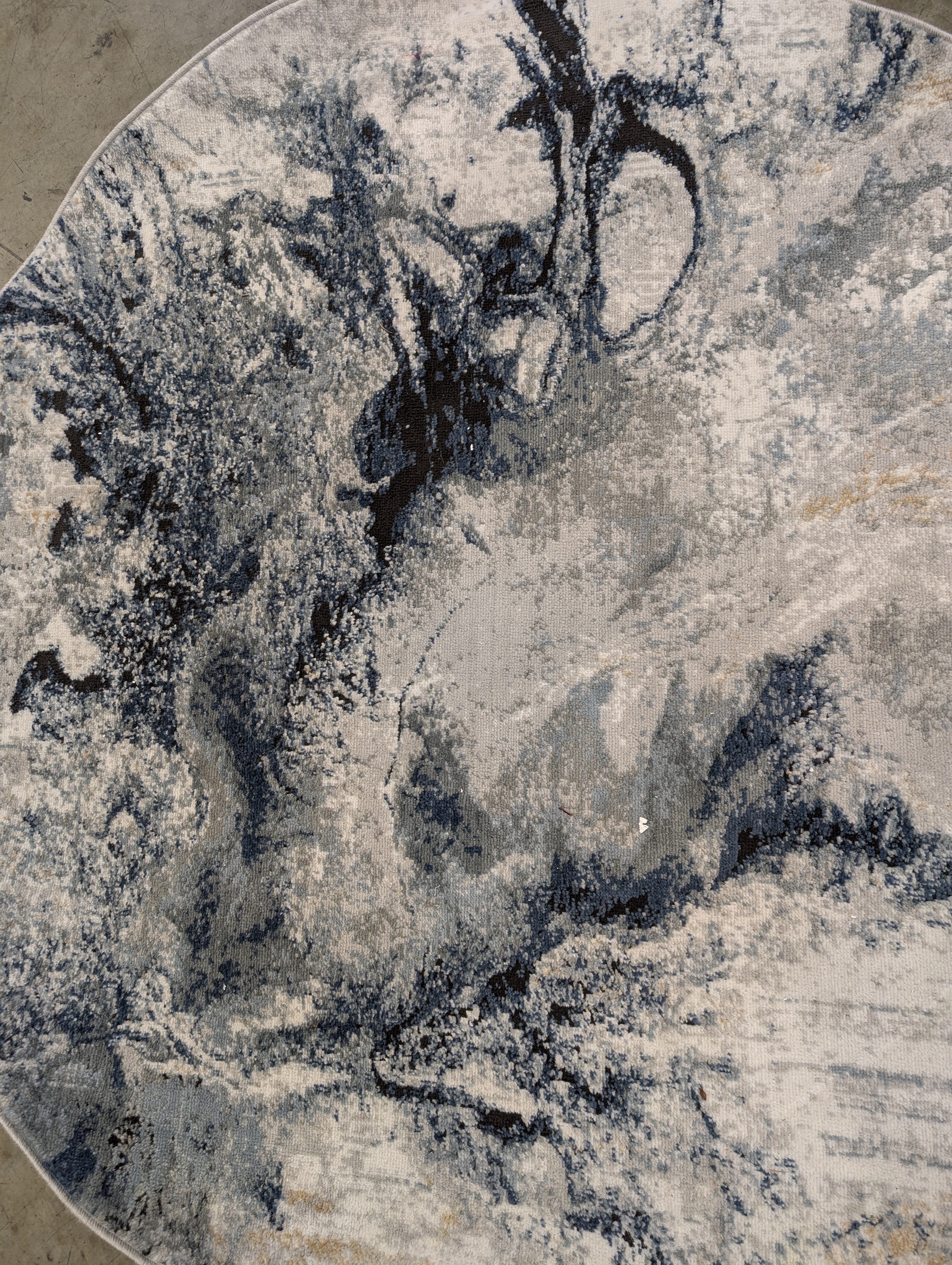 Contemporary Abstract Grey Blue Area Rug