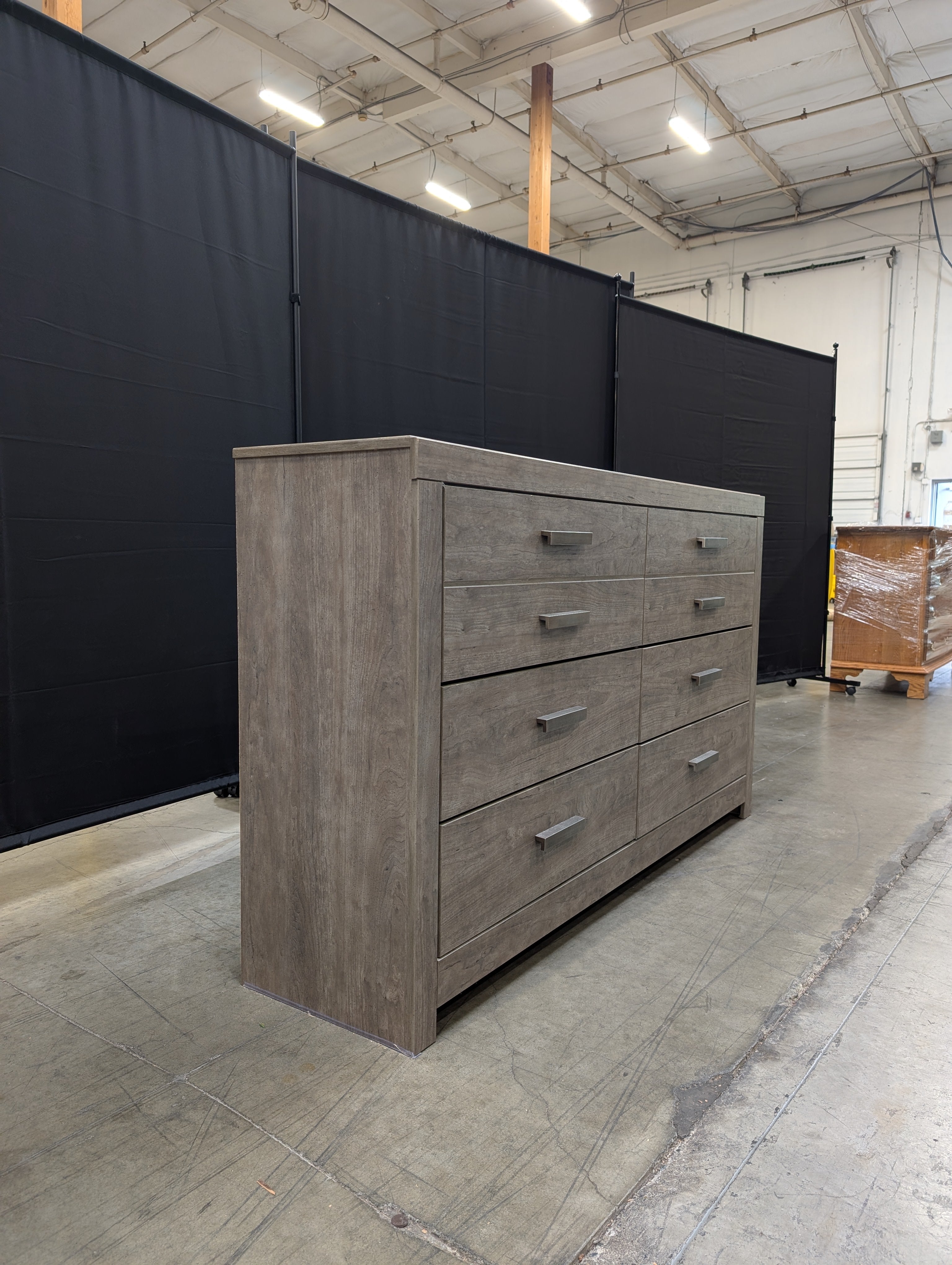 Modern Wood Tone Six-Drawer Dresser