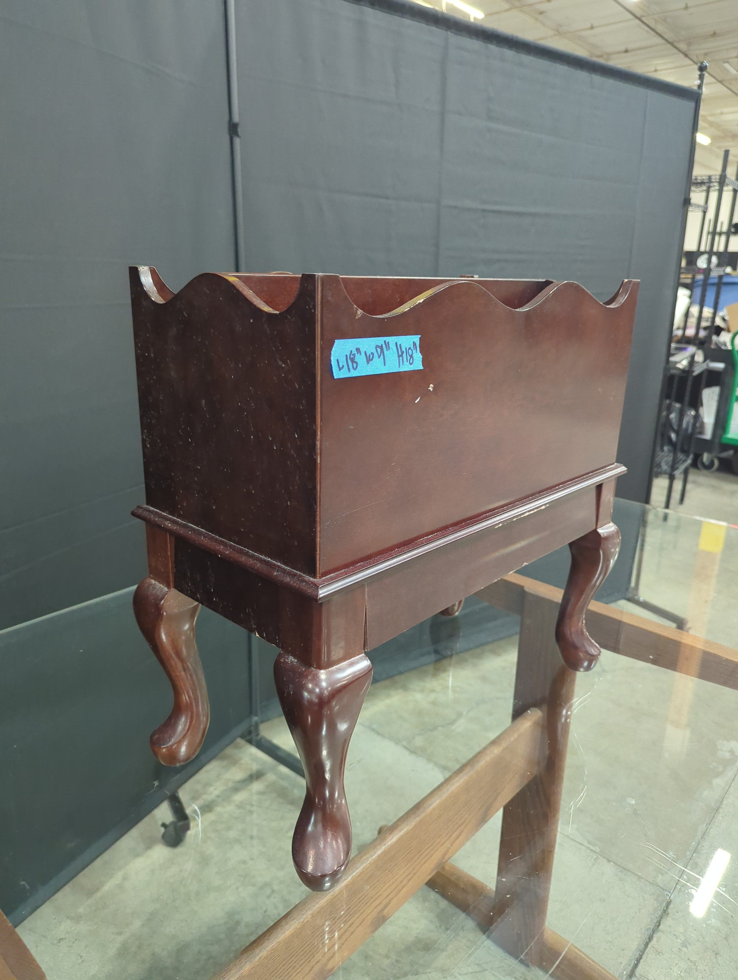 Traditional Dark Wood Divided Magazine Rack