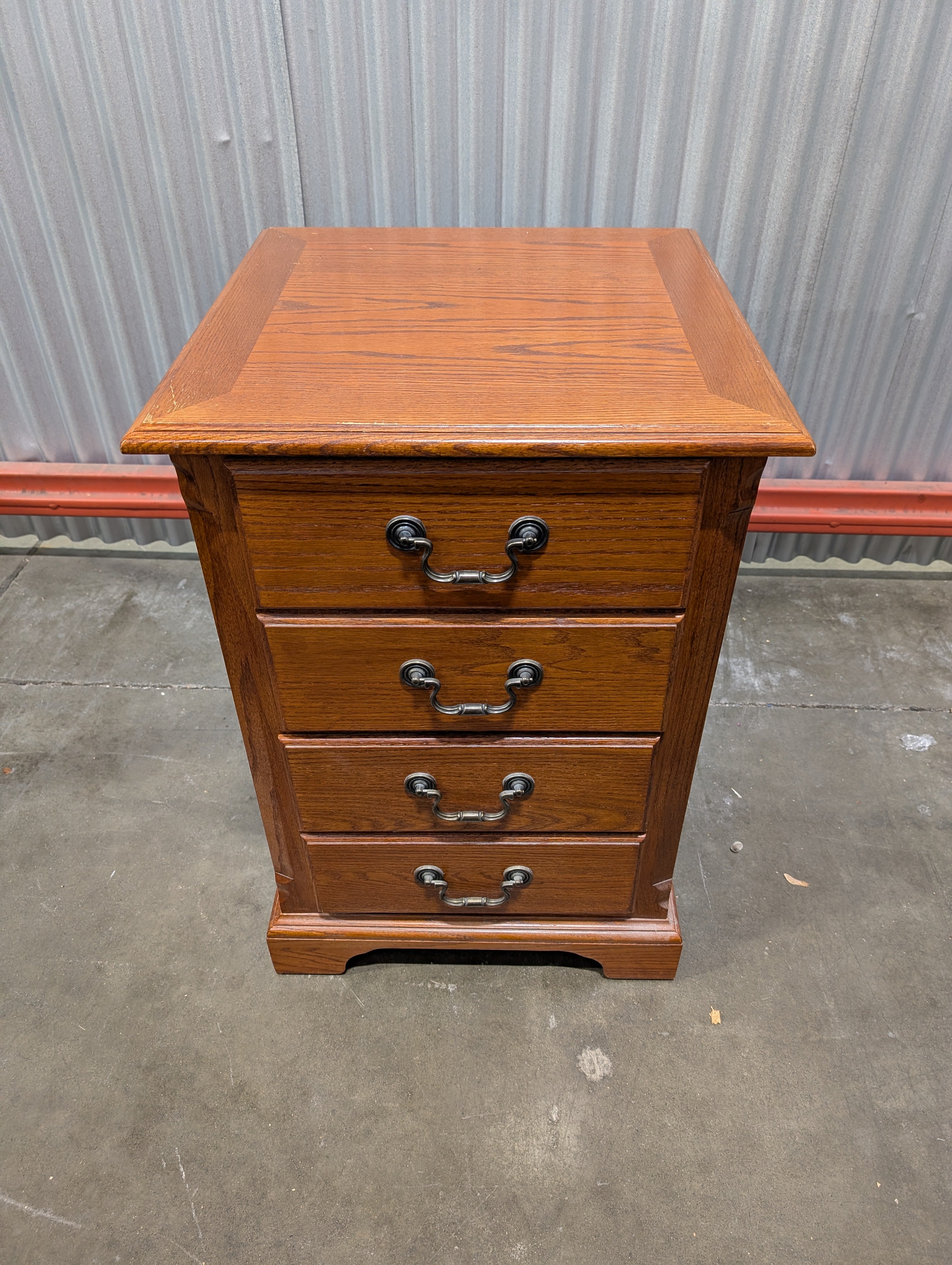 Two-Drawer Wooden file cabinet with Ornate Pulls