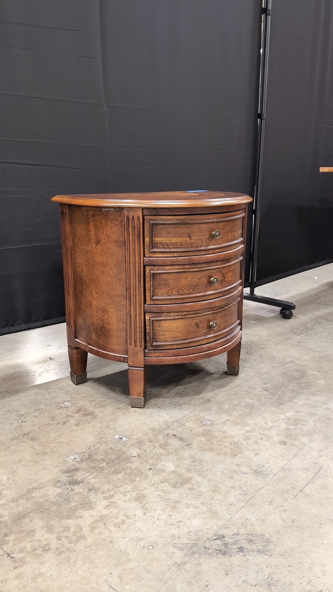 Demi-Lune Wood Accent Chest with Inlay Top