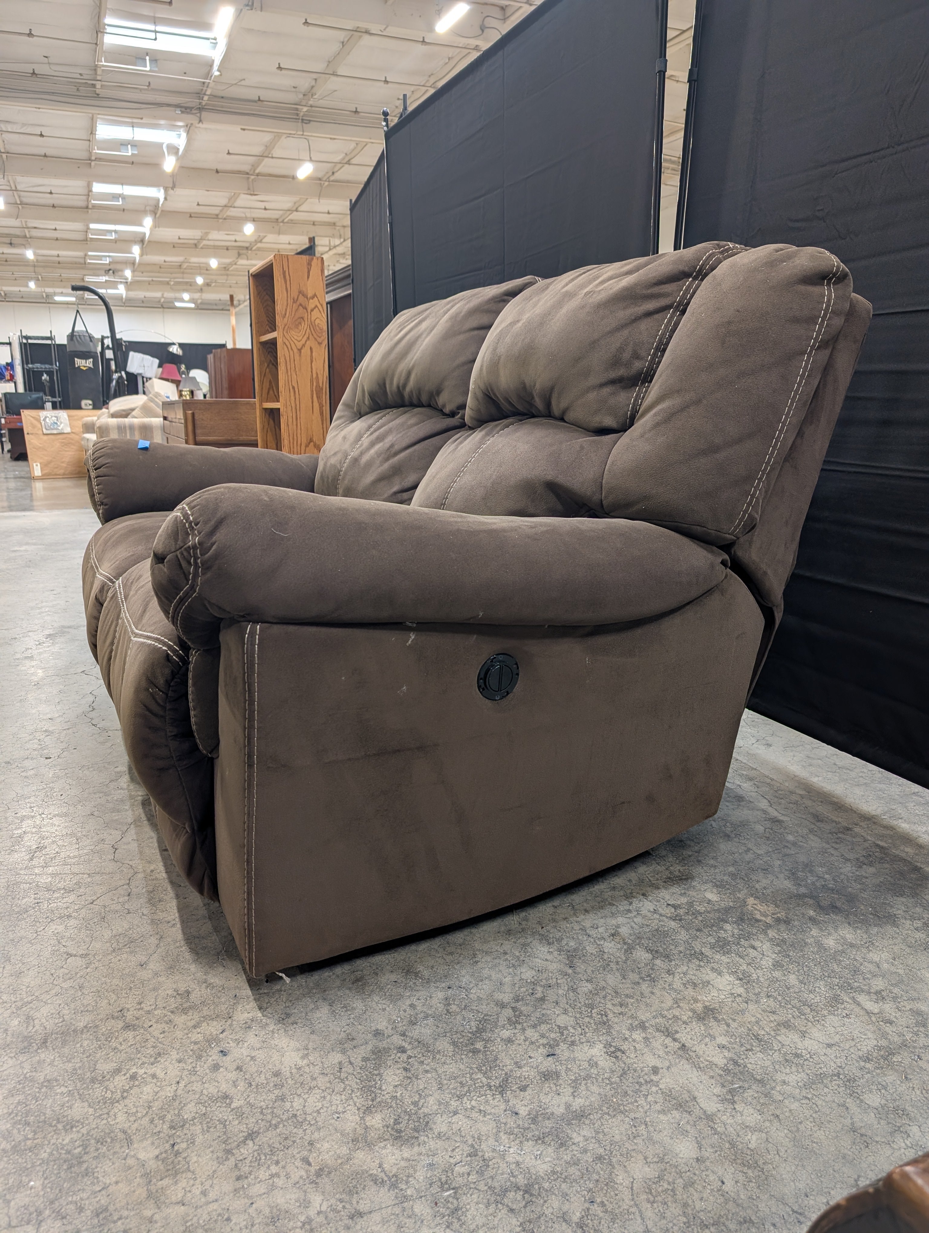 Brown Microfiber Reclining Loveseat
