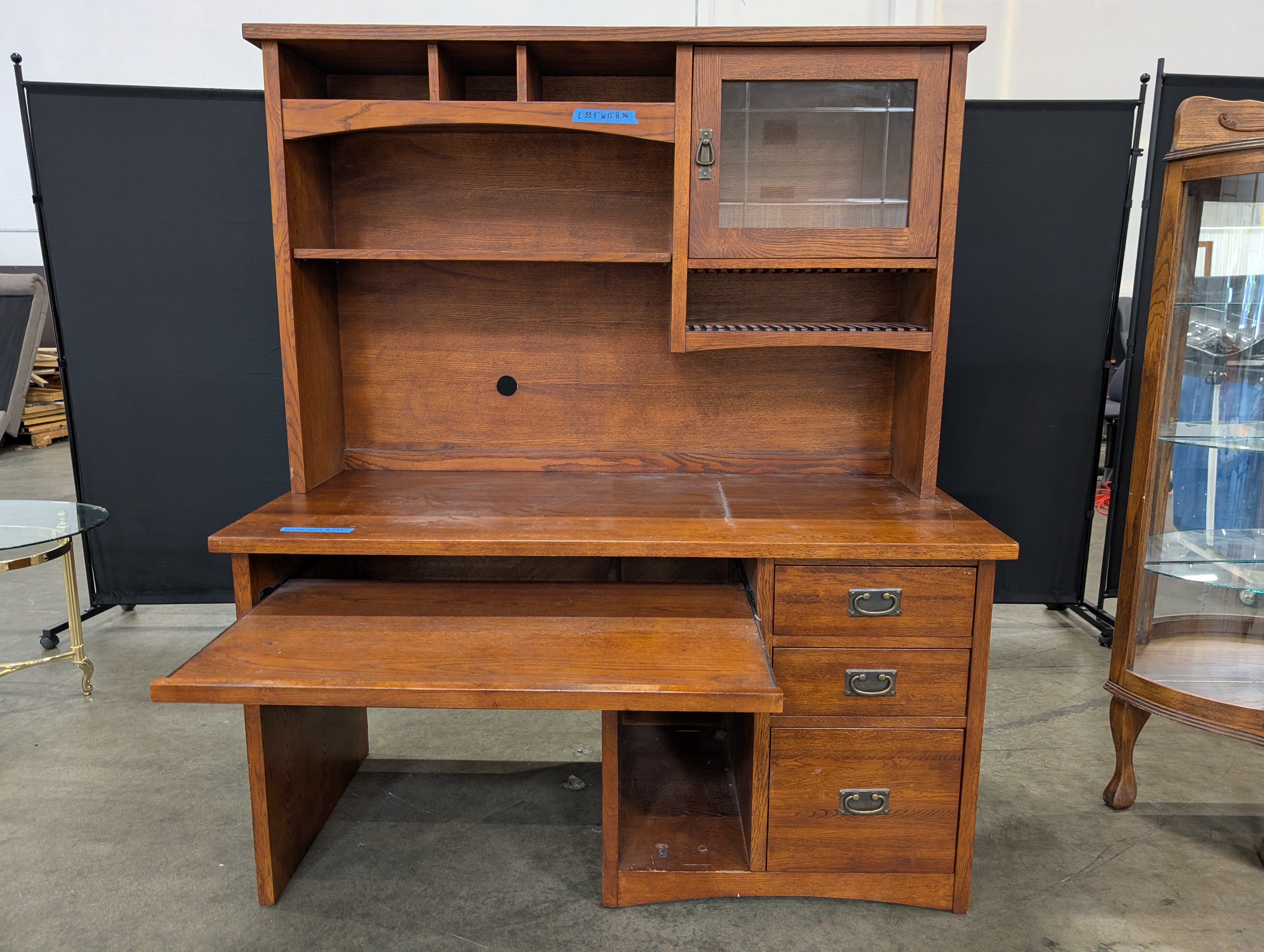 Classic Tradewins Brown Wooden Desk with Hutch