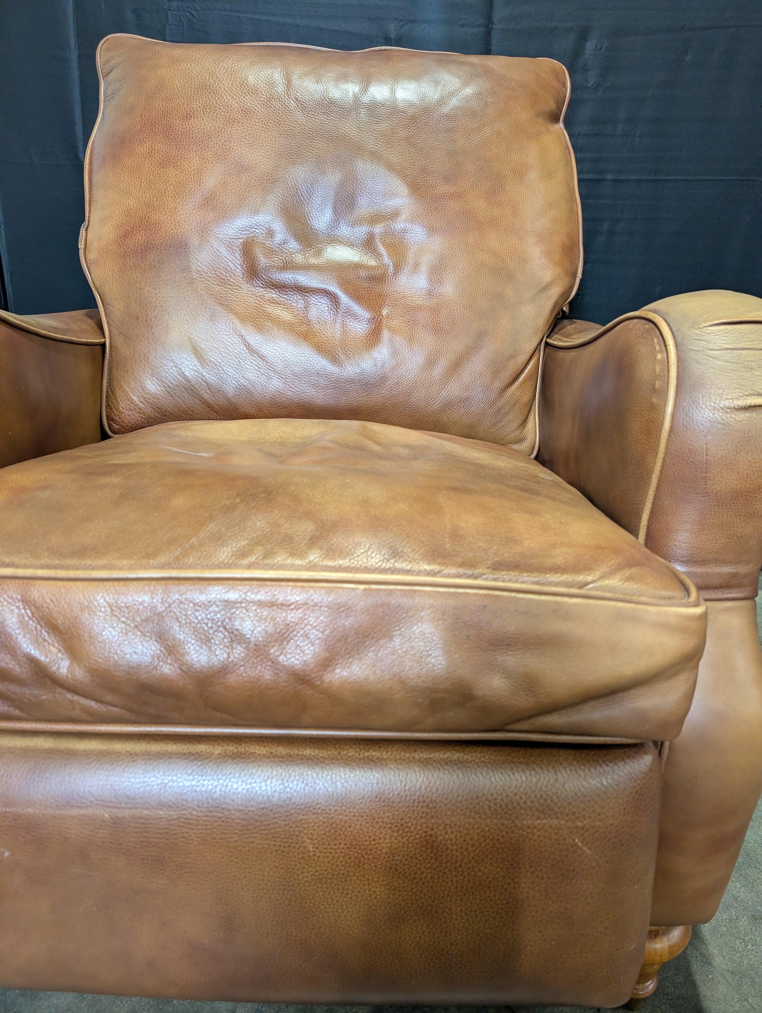 Comfortable Brown Leather Armchair