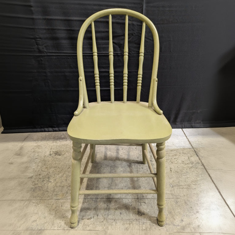 Muted Green Spindle Back Windsor Style Wood Chair