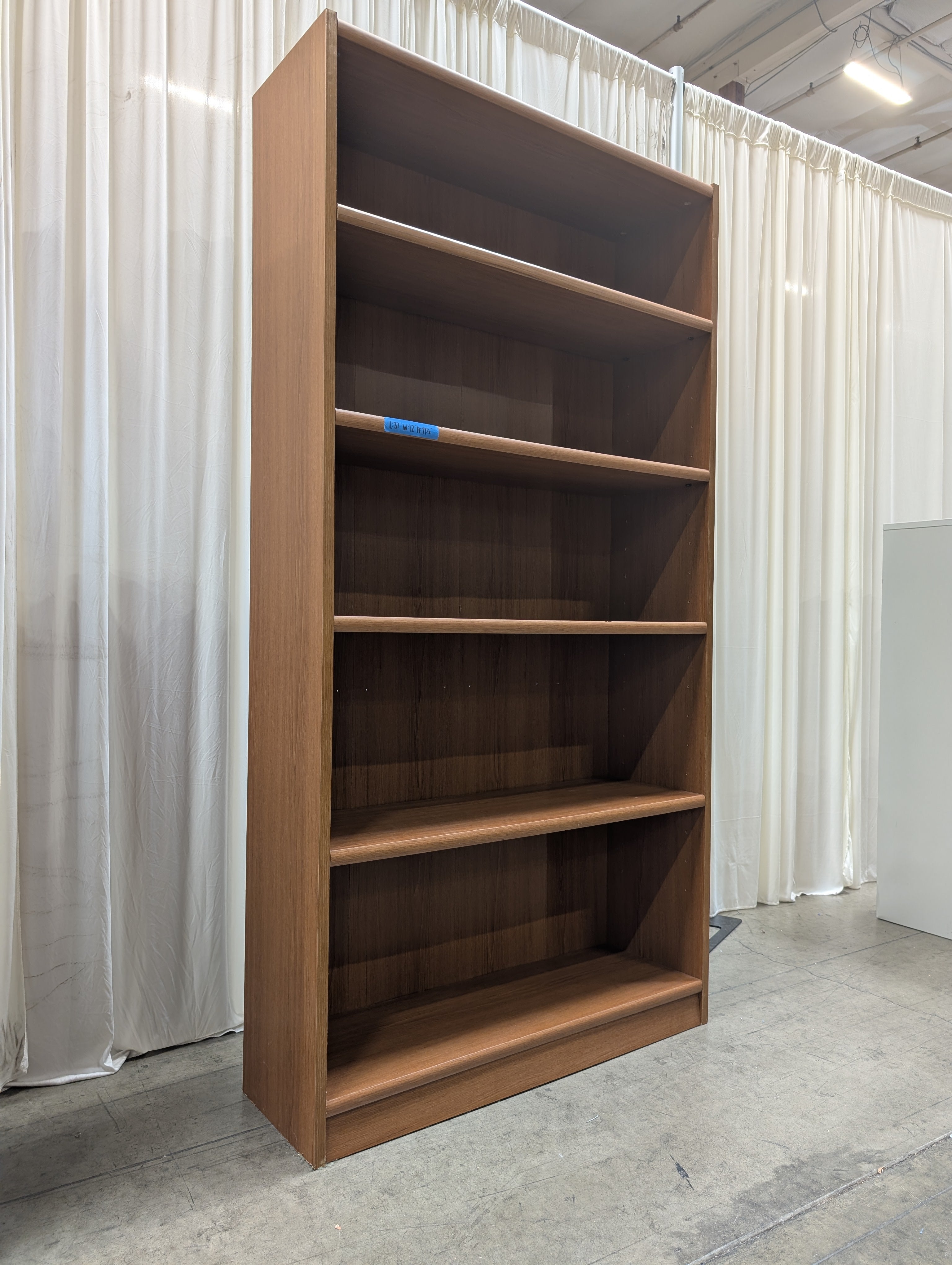 Light Oak Five-Shelf Bookcase