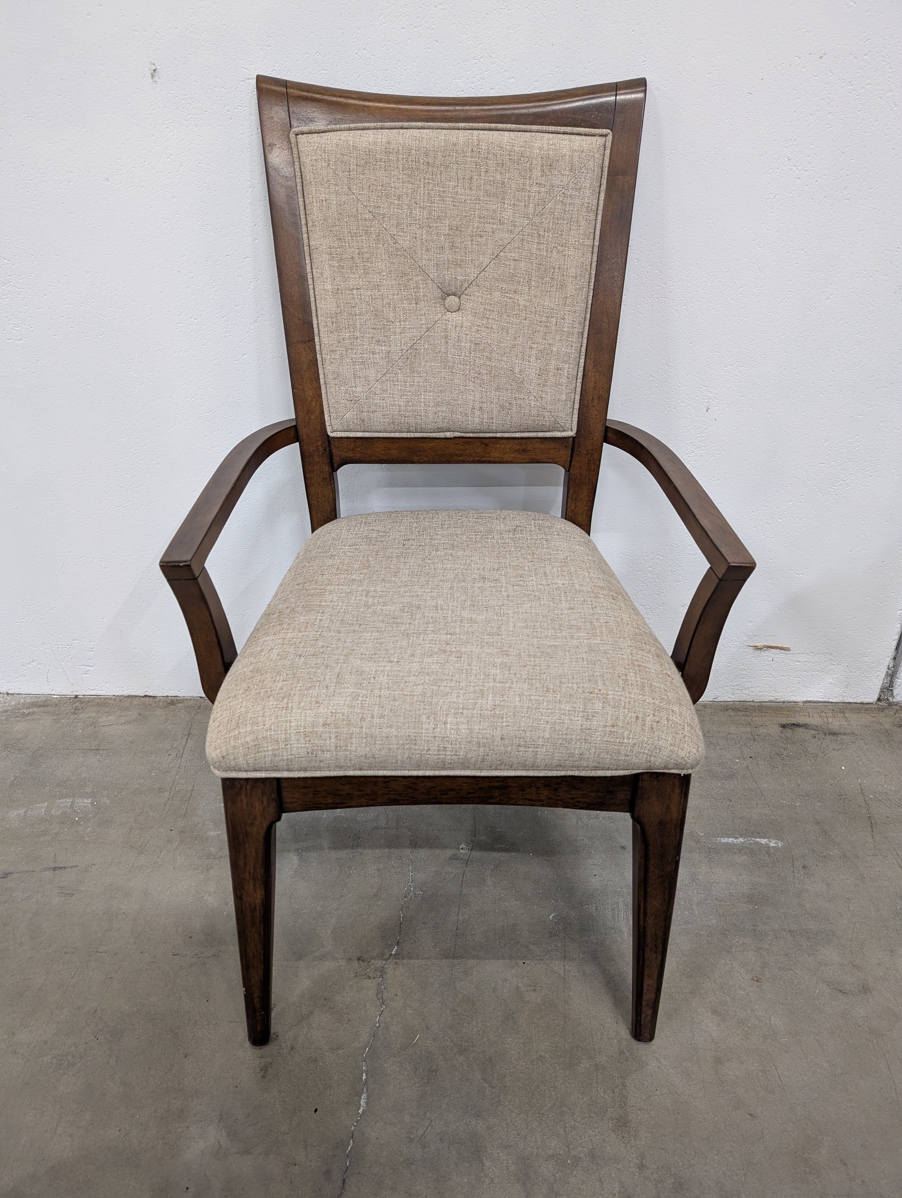 Klaussen Upholstered High-Back Dining Chair with Wood Frame