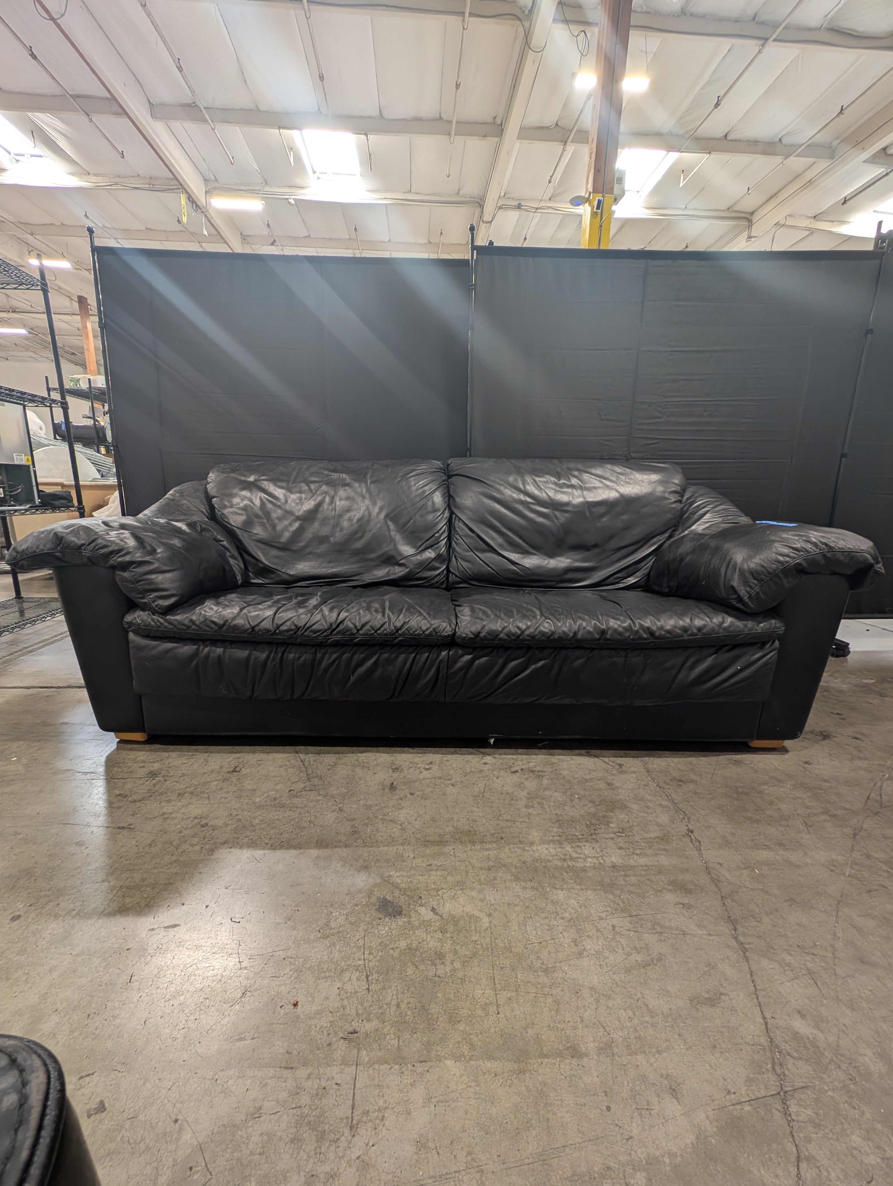 Plush Leather Two-Seater Sofa