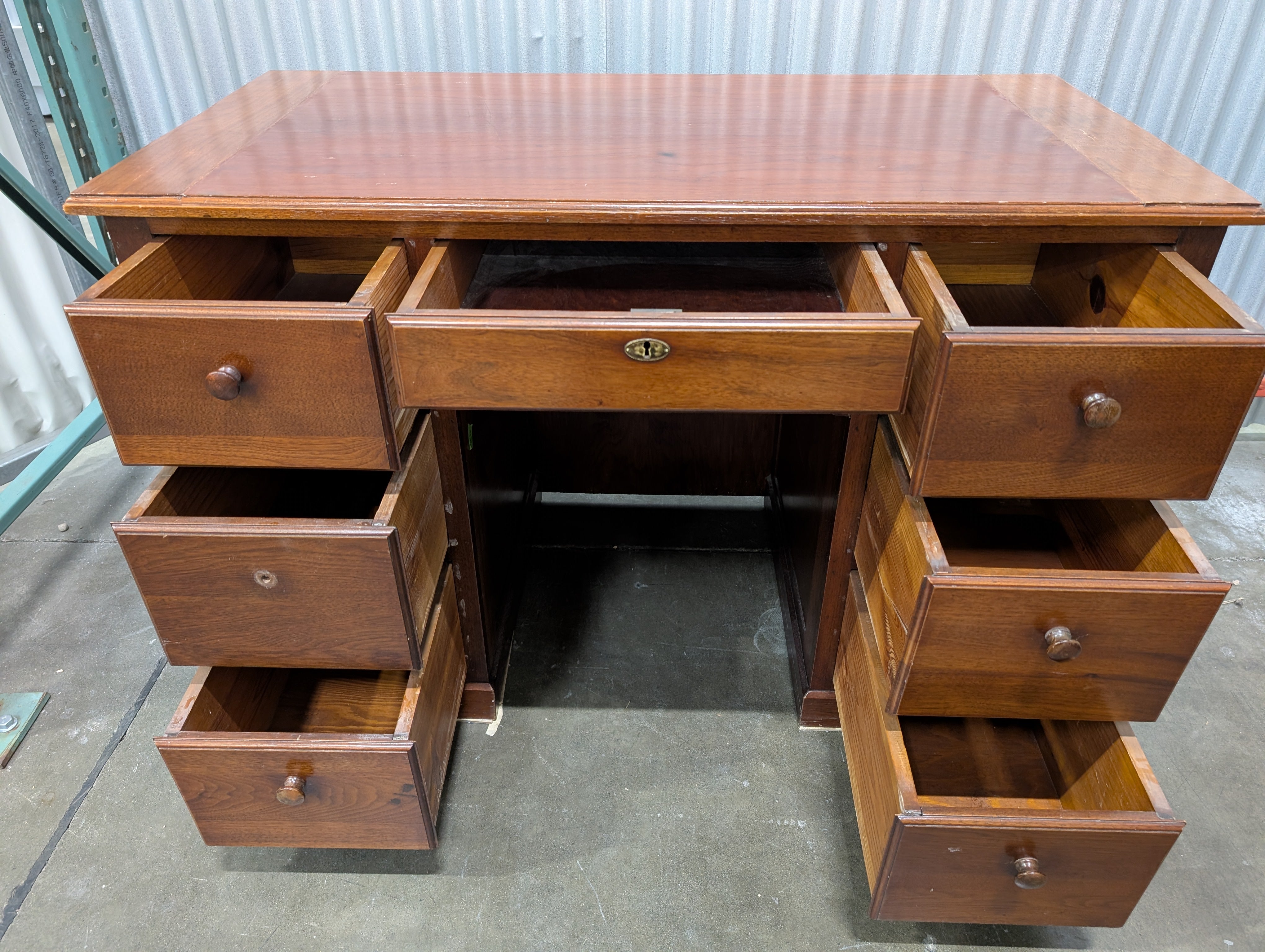 Vintage Style Dark Brown Wooden Desk