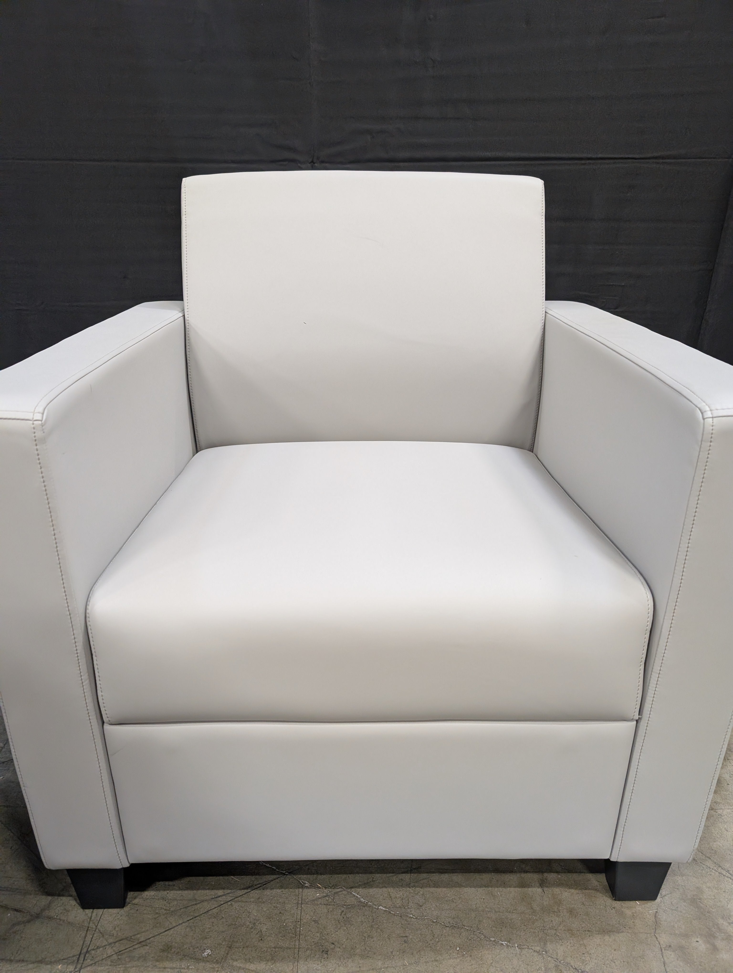 Modern Light Grey Faux Leather Accent Chair