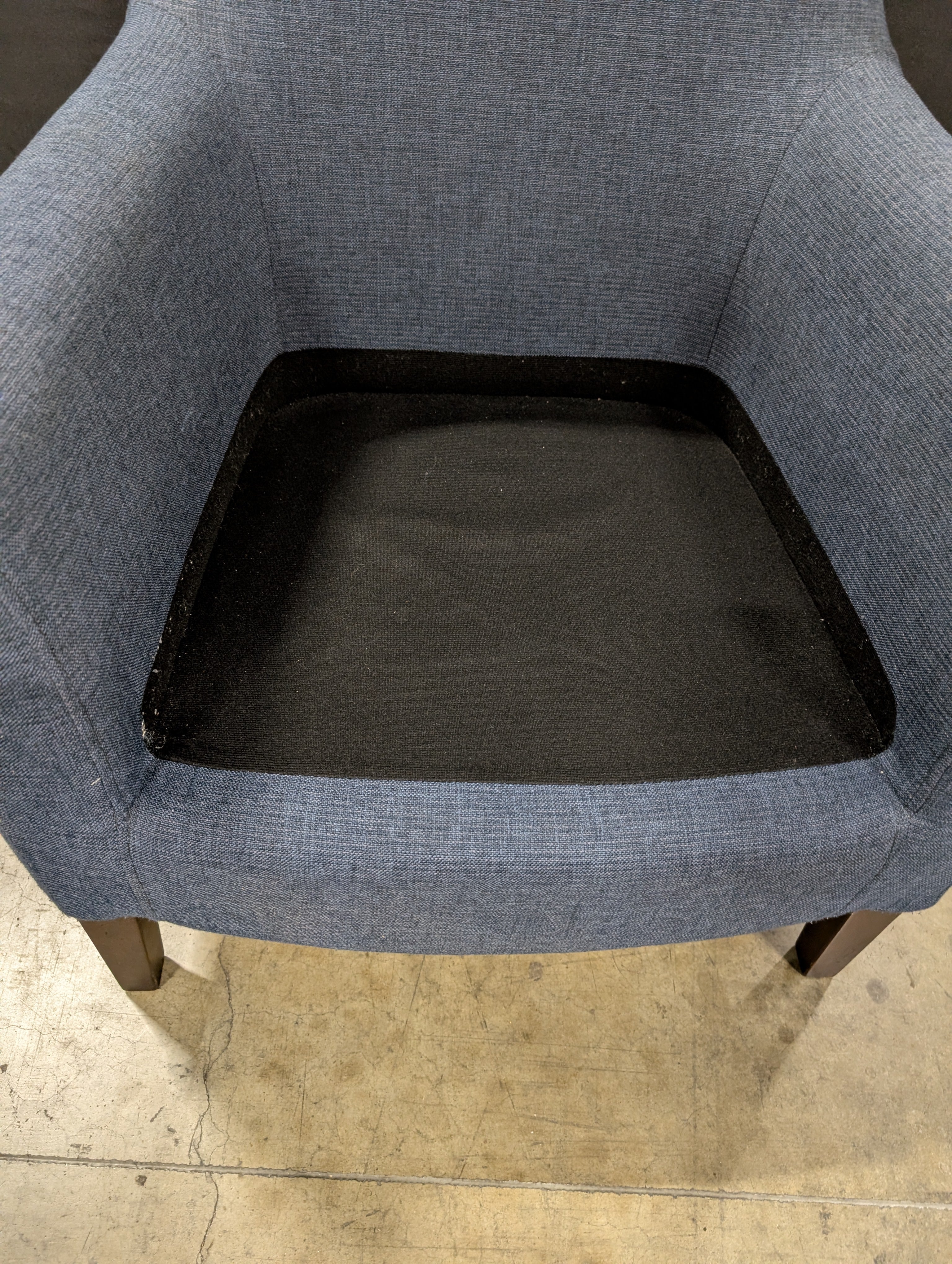 Contemporary Upholstered Accent Armchair in Dark Blue-Grey