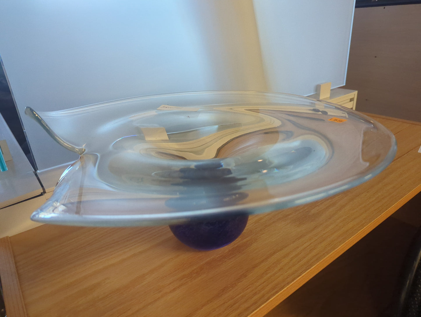 Large display bowl with blue base