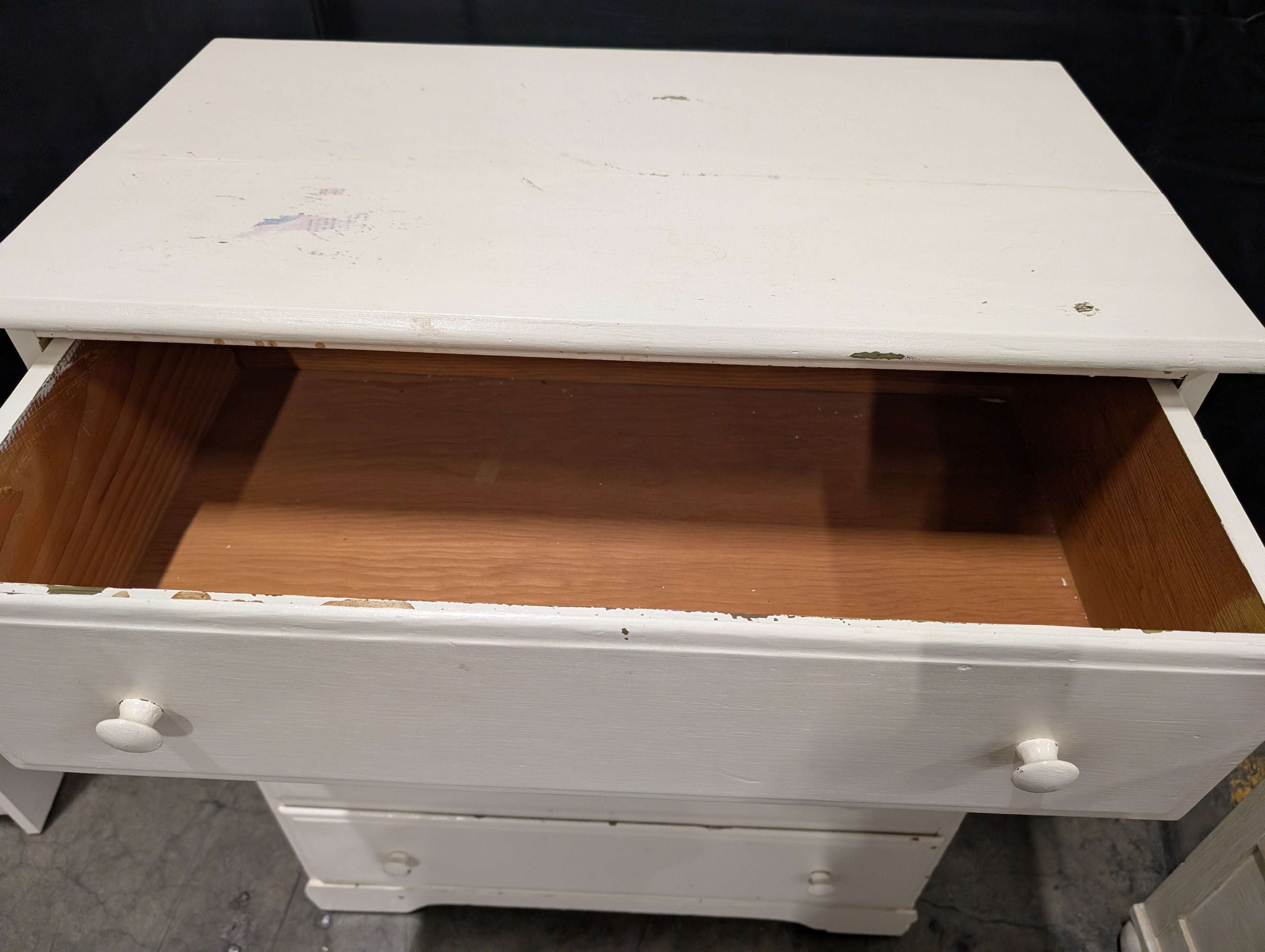 Off-White Four-Drawer Storage Dresser