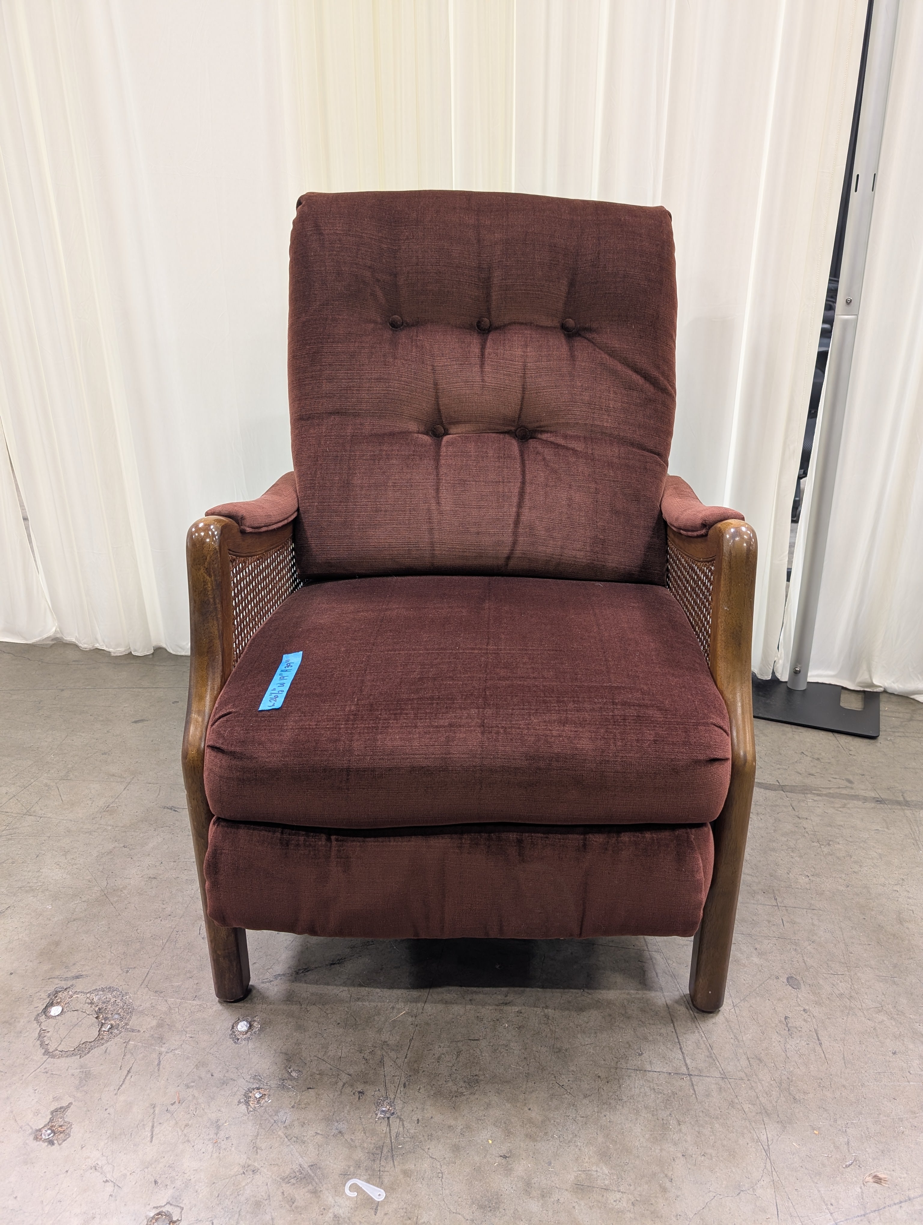 Lane Furniture Rust Tufted Cane Armchair in Wood