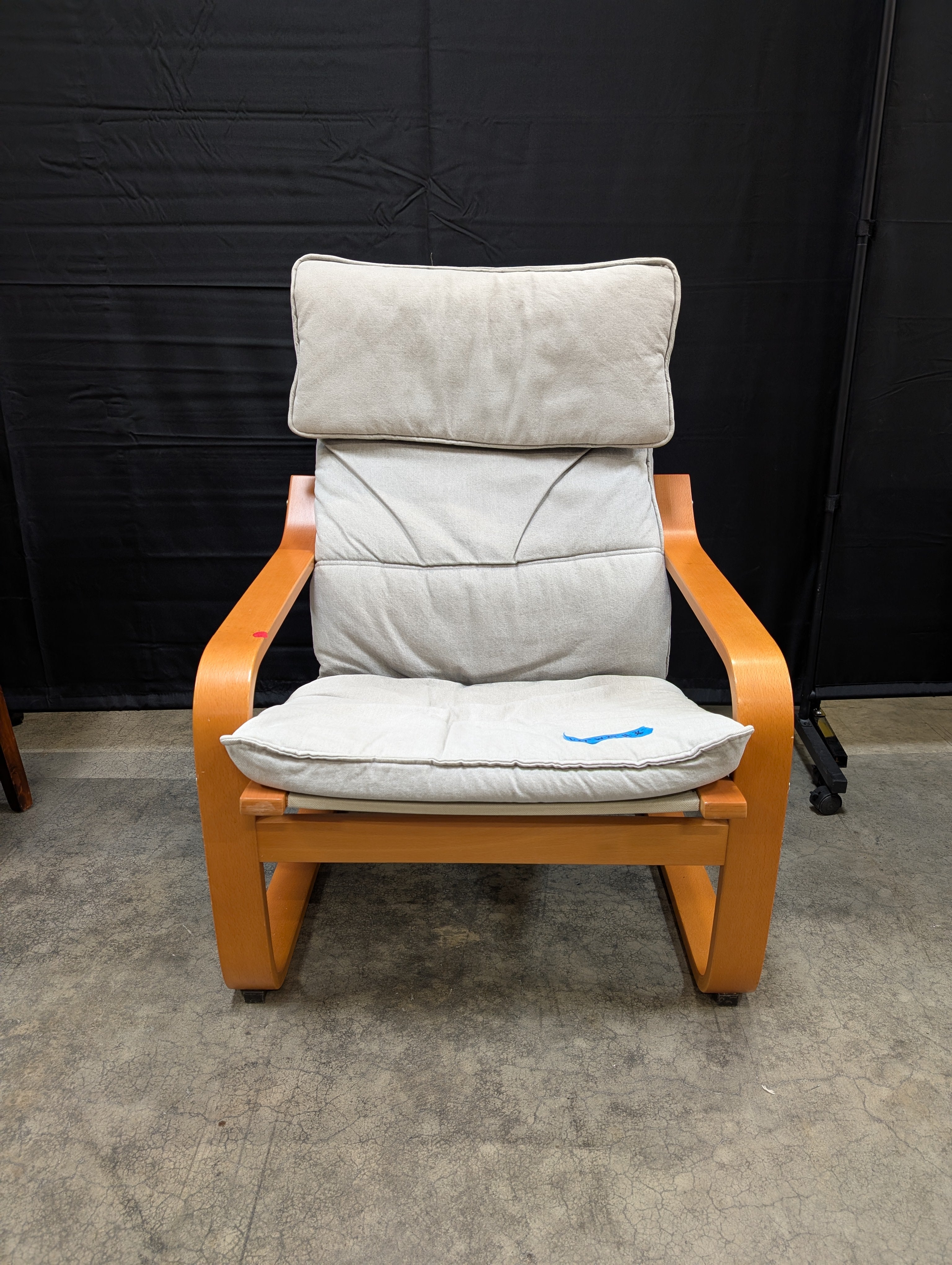 Bentwood Lounge Armchair with Grey Cushions