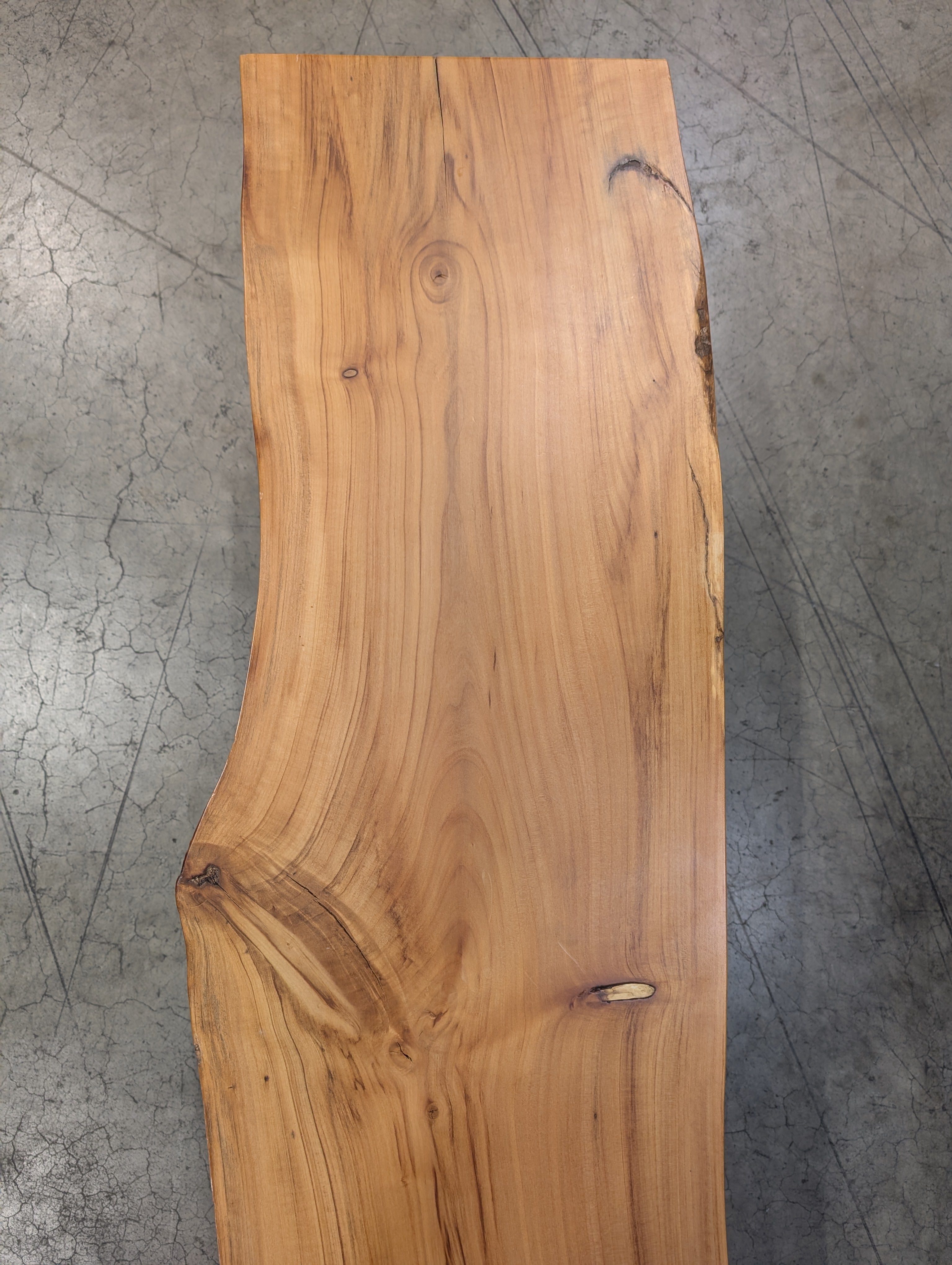 Rustic Live Edge Wood Slab Bench with Hairpin Legs