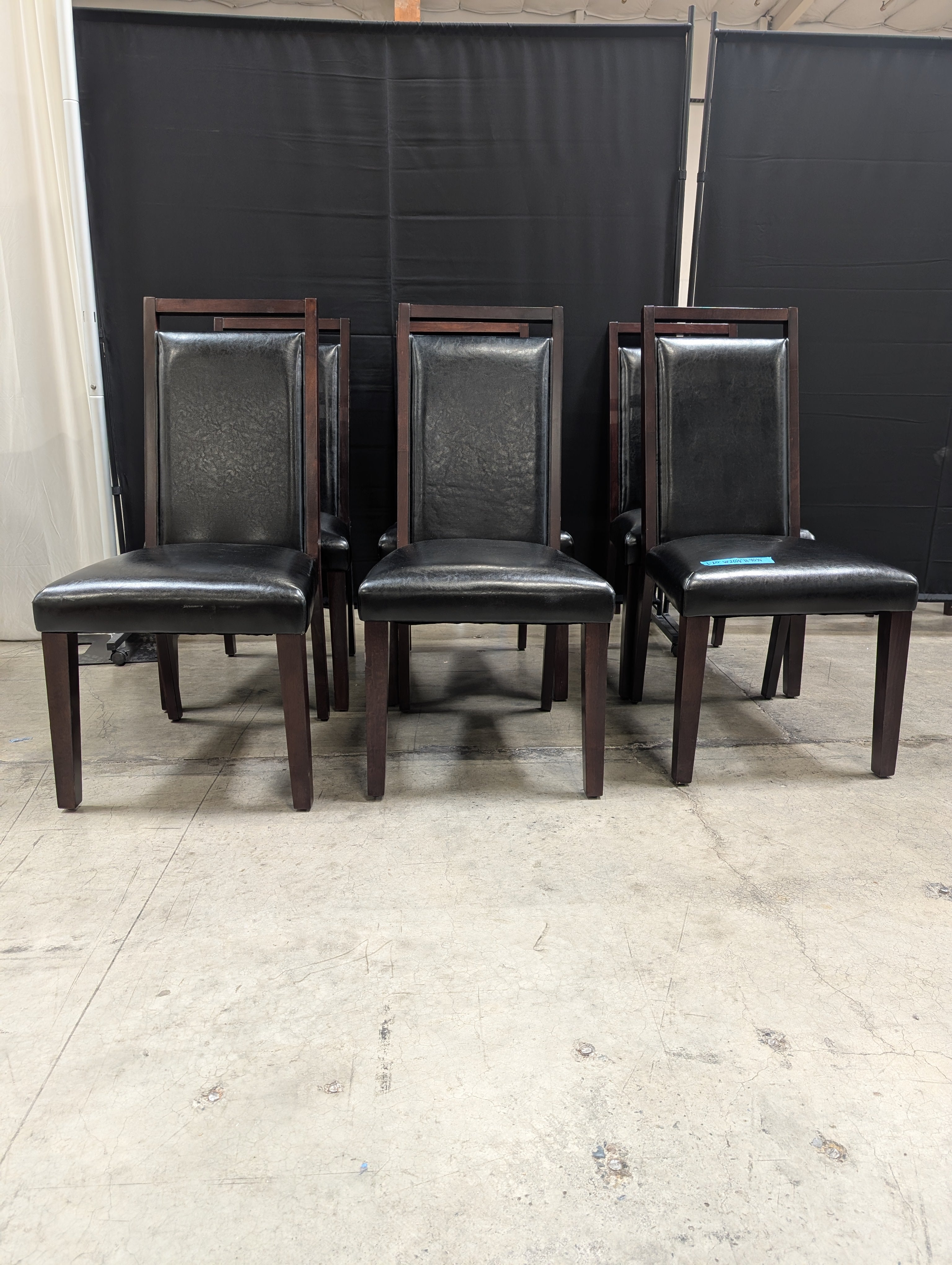 Dark Espresso O-Palier furniture Wood Dining Chair in Faux Leather