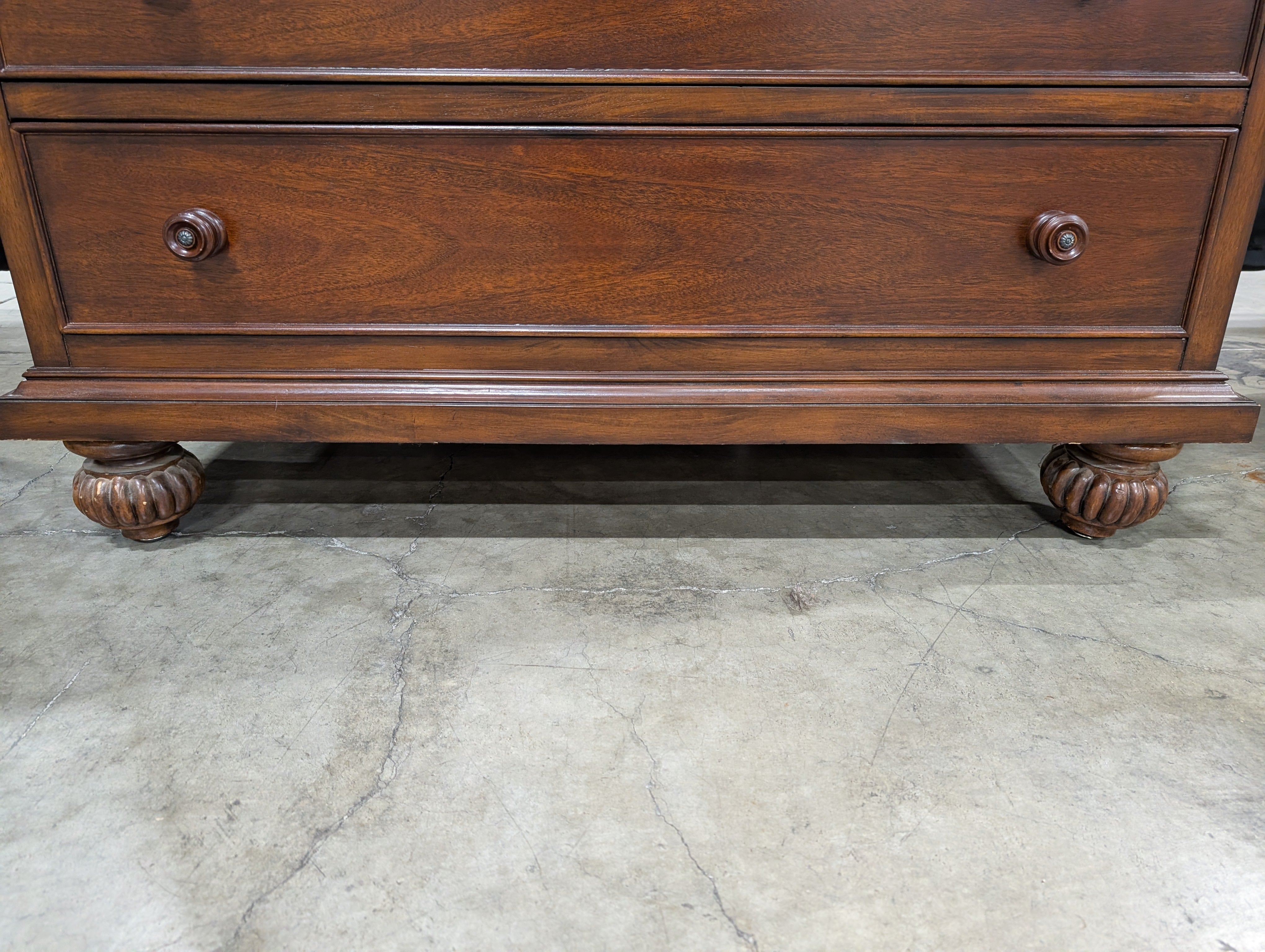 Traditional Dark Hardwood Armoire Dresser Combo