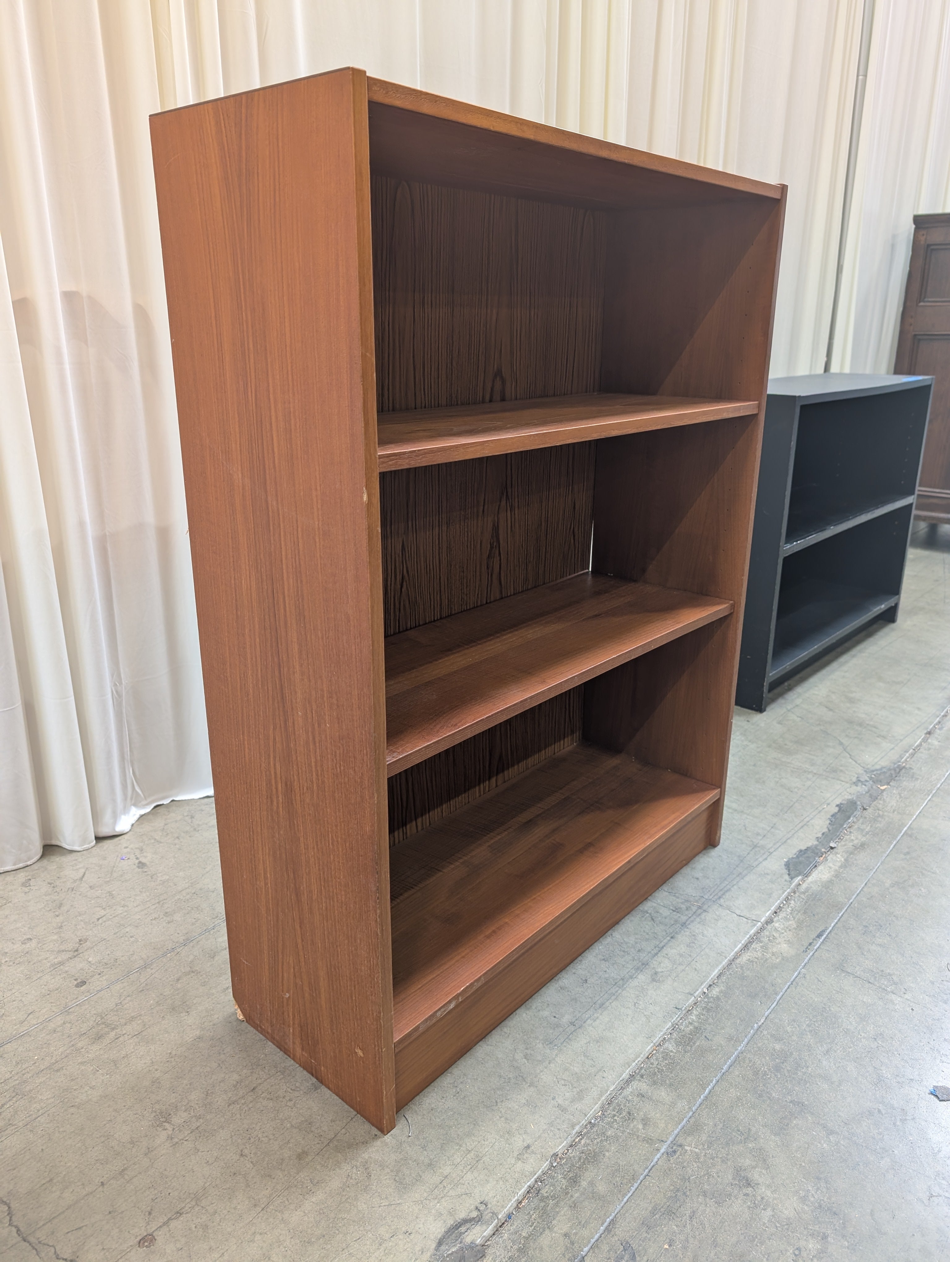 Vintage Warm Brown Four-Shelf Bookcase in Wood