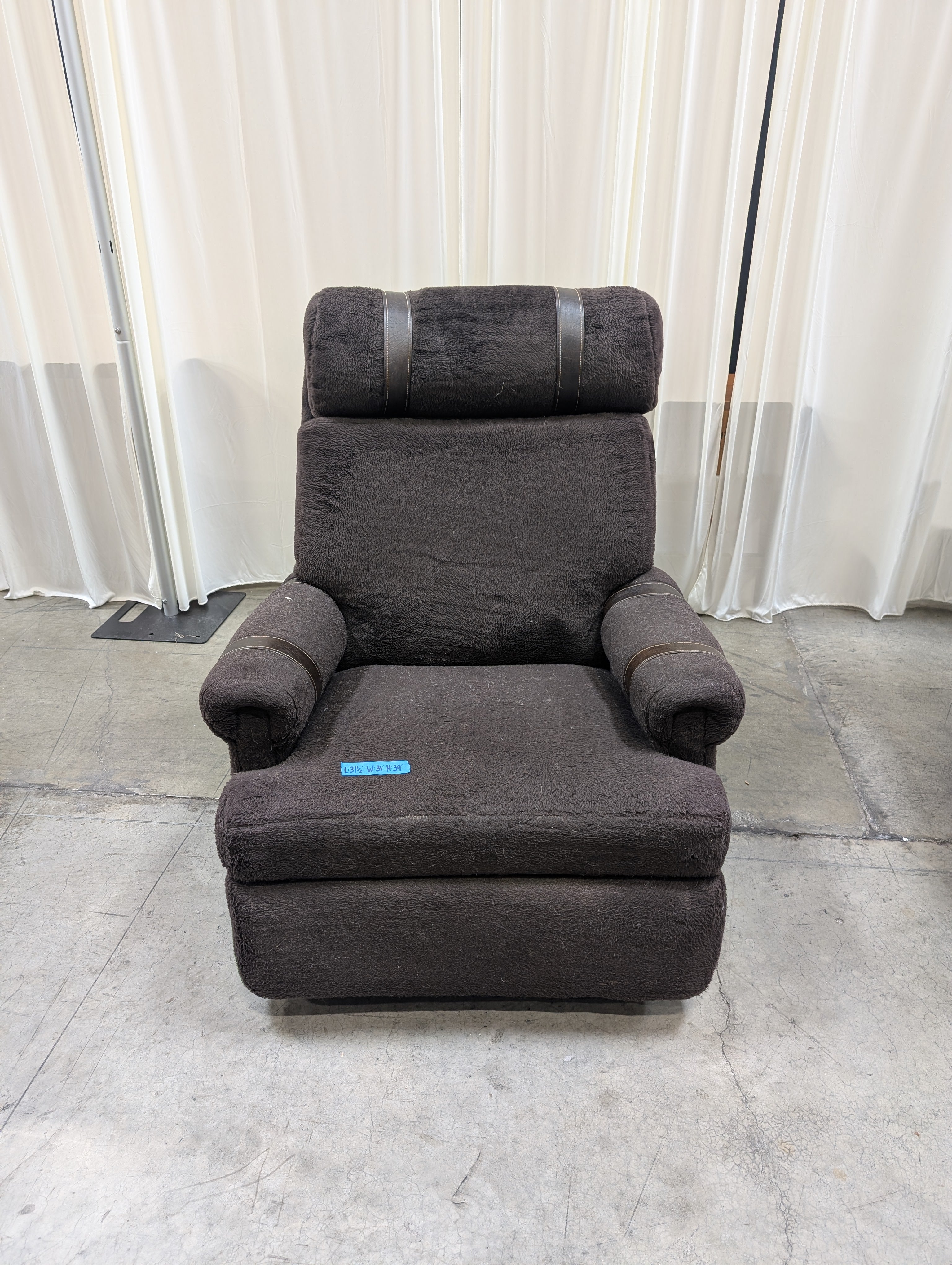 Plush Brown Faux Fur Recliner