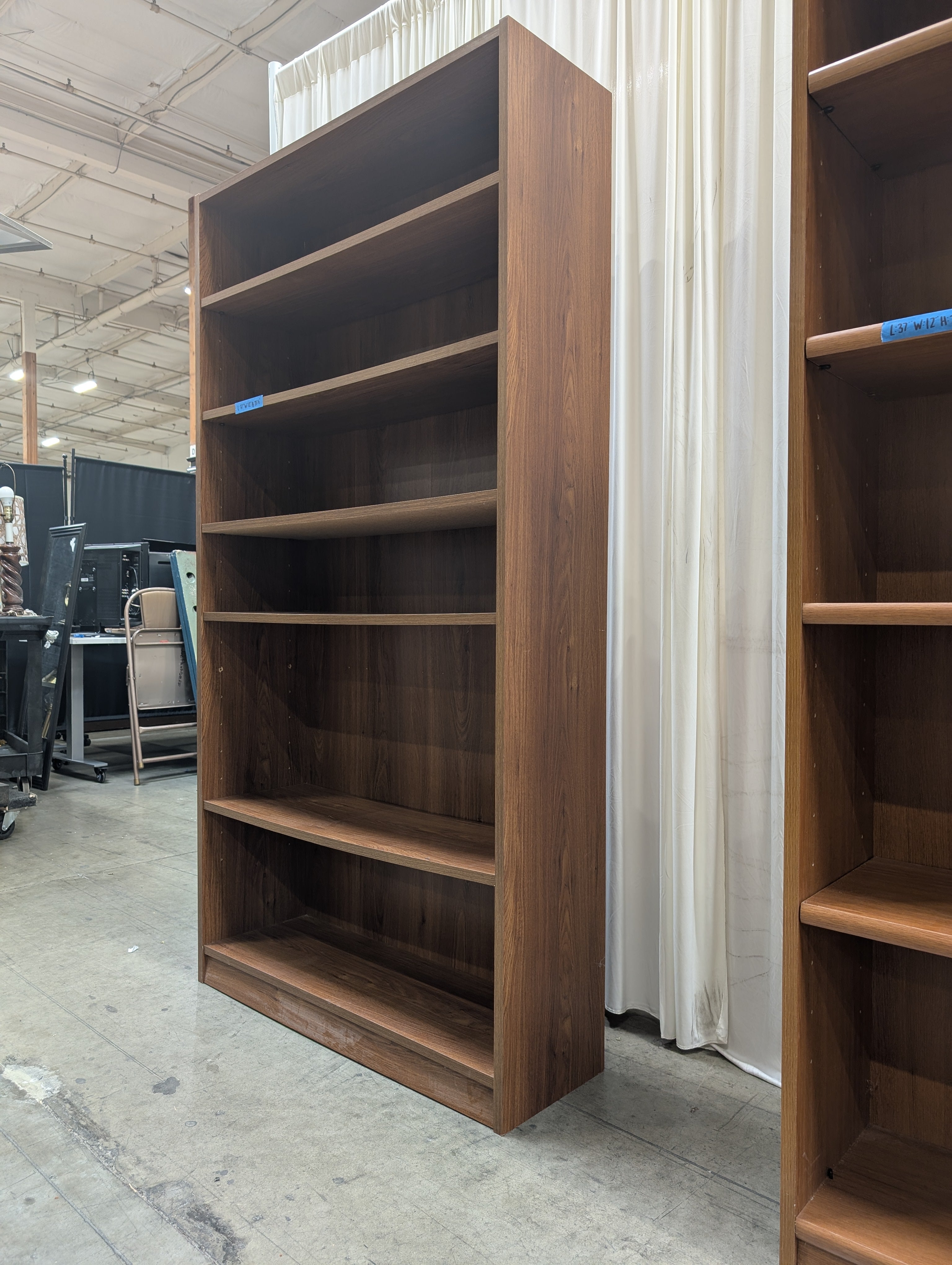 Six-Shelf Laminate Bookcase in Brown Wood