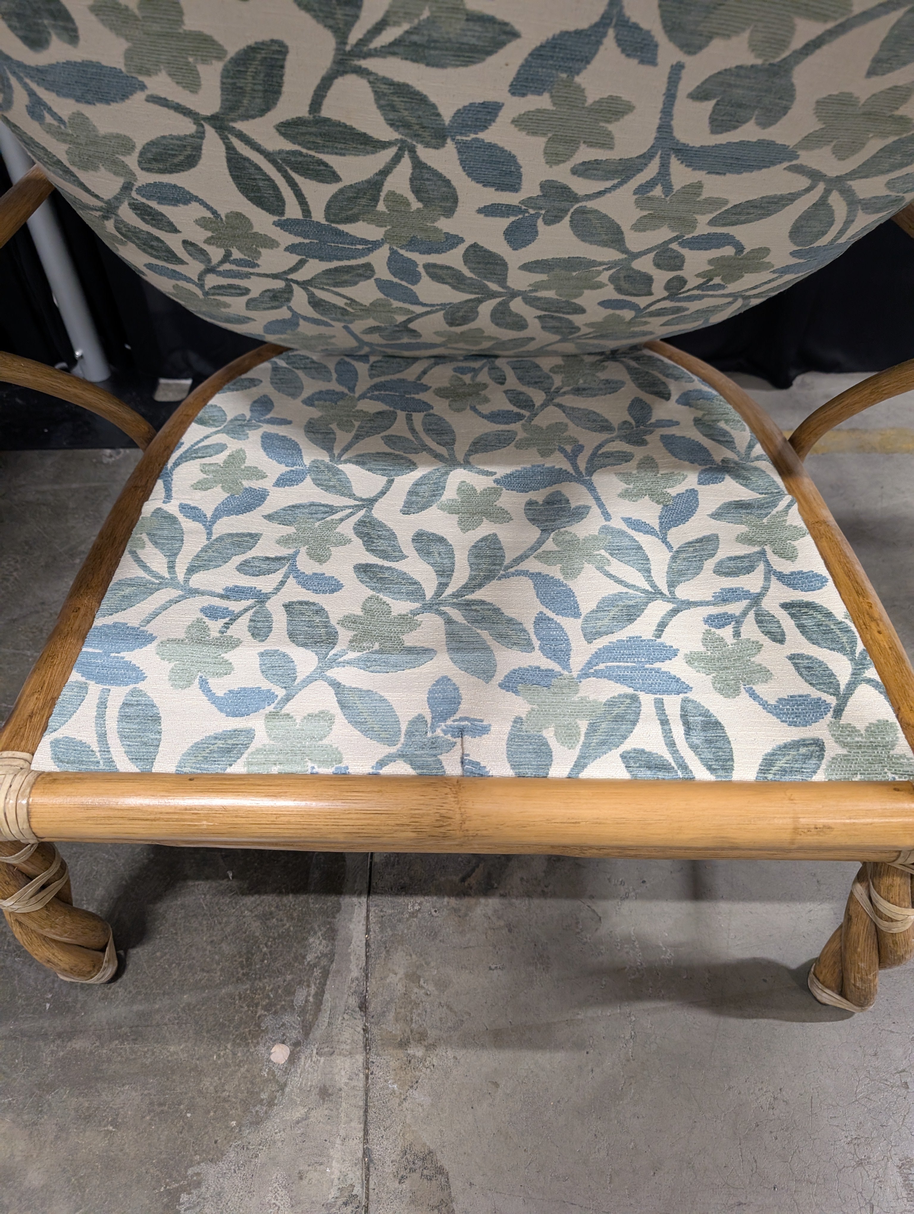 Natural Wicker Twisted Arm Accent Chair