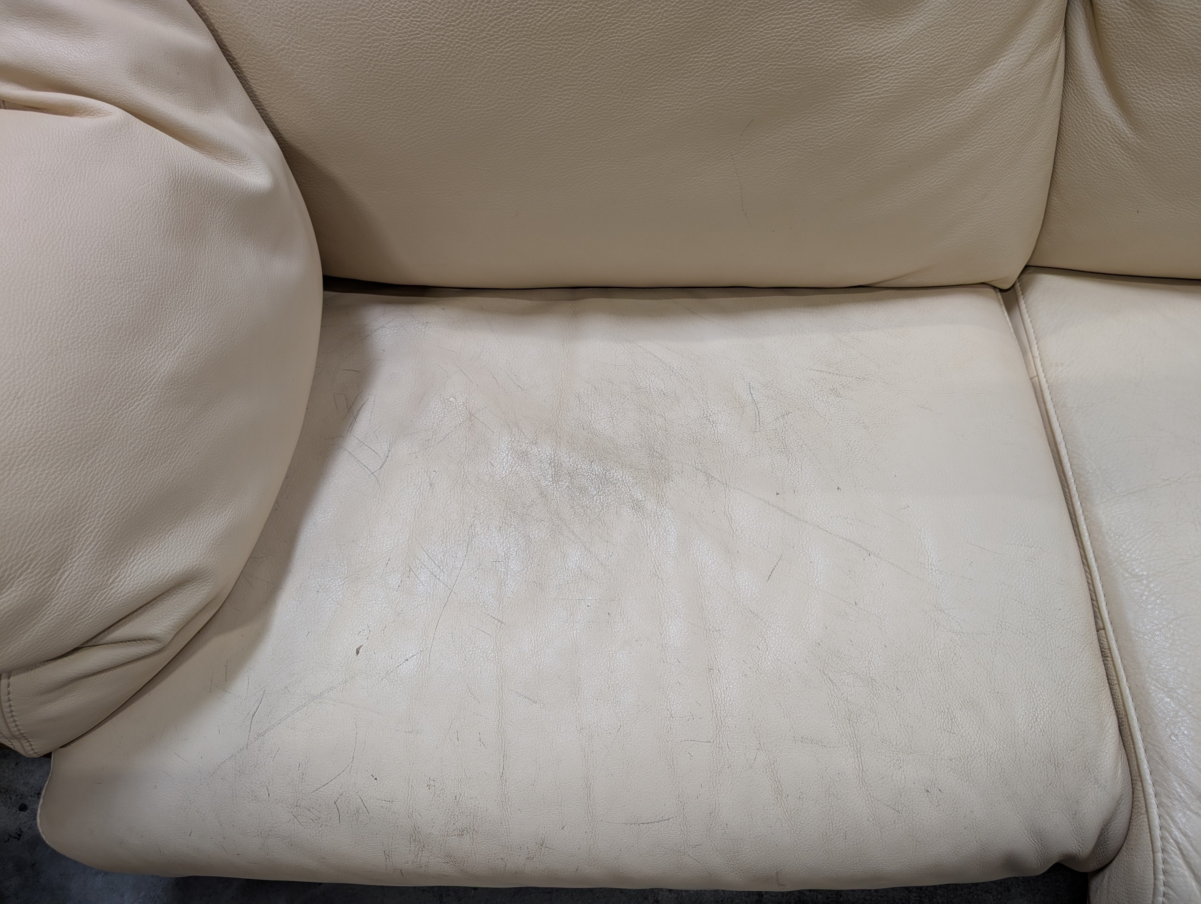 Italian Two-Seater Sofa with Wood Accents
