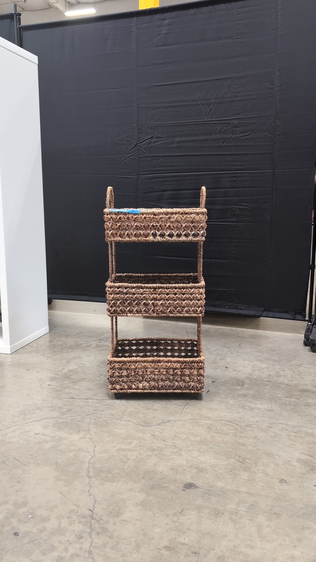 Three-Tier Woven Storage Unit with Handles