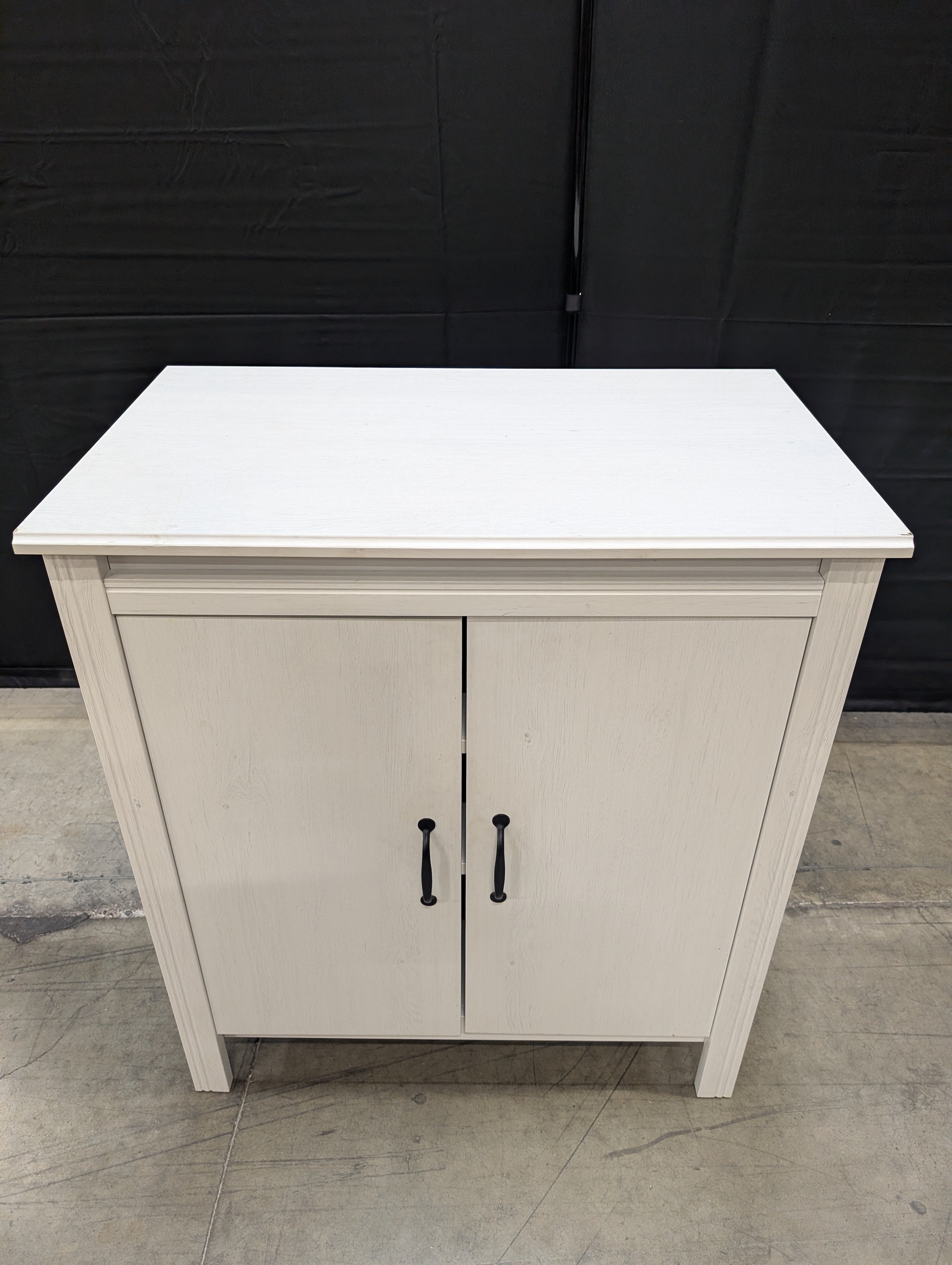 Versatile Off-White Wooden Storage Cabinet with Two Doors