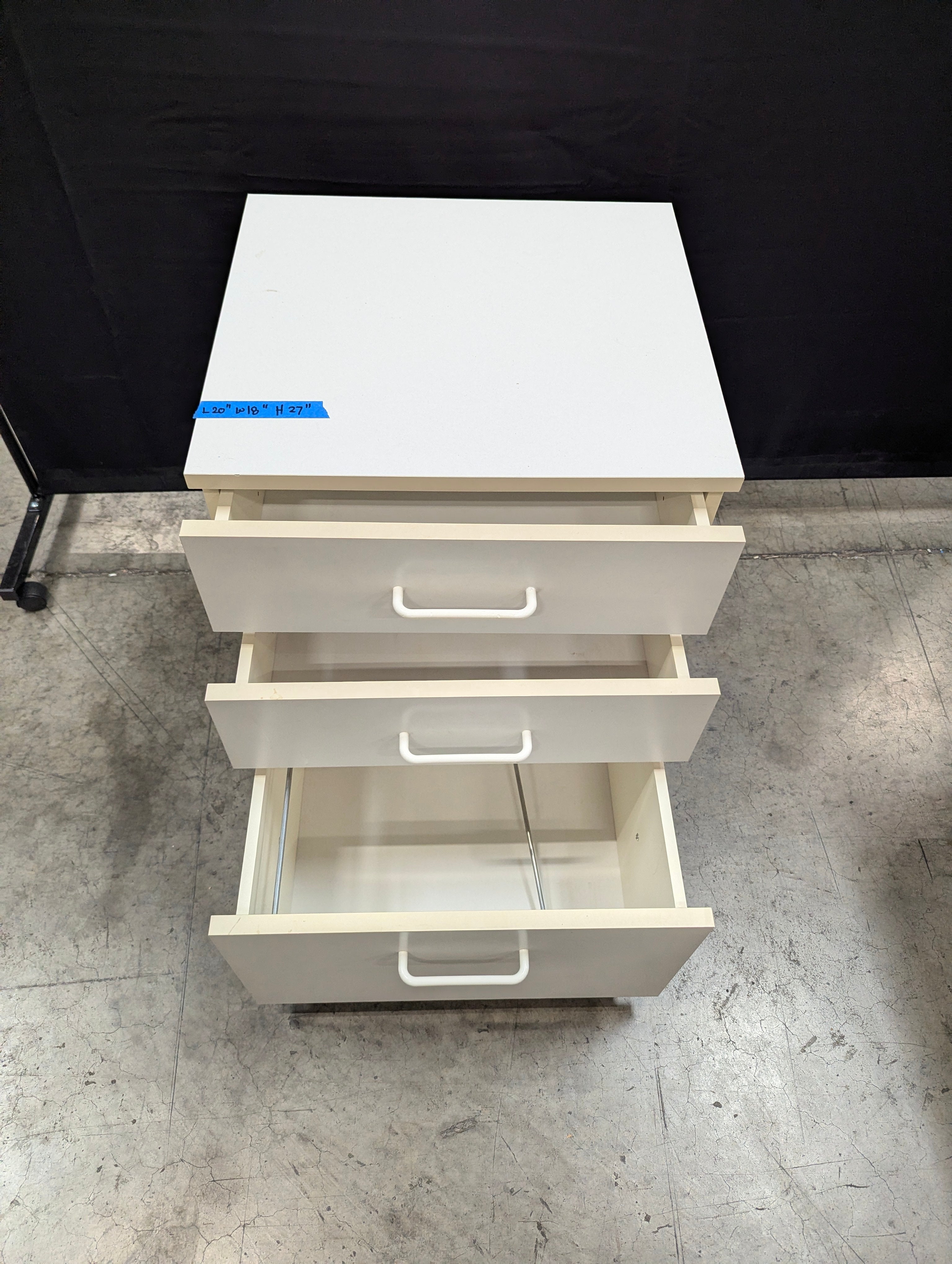 Compact Three-Drawer Mobile Storage Cabinet