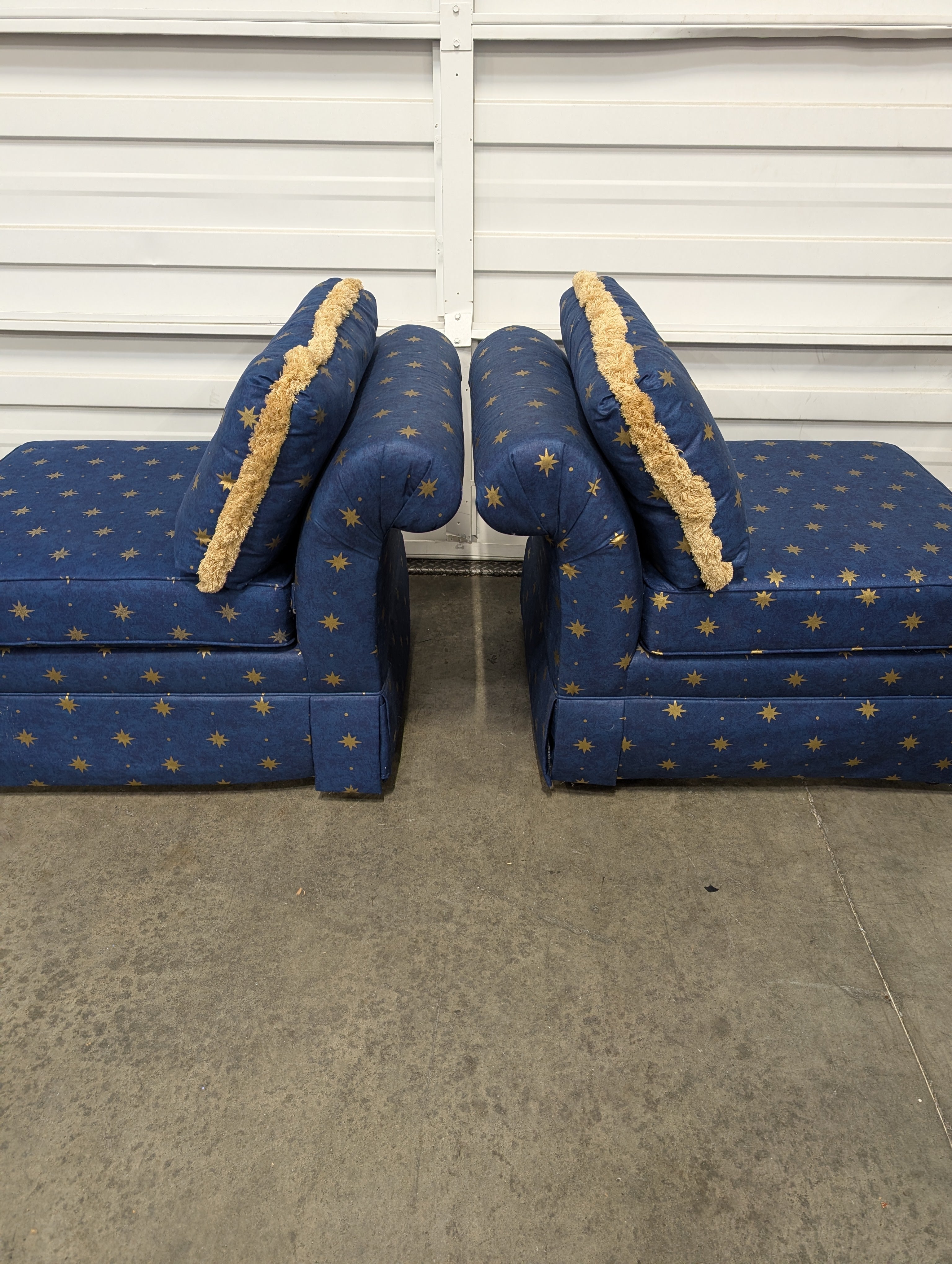 Charming Blue and Gold Star Pattern Modular Two-Piece Seating