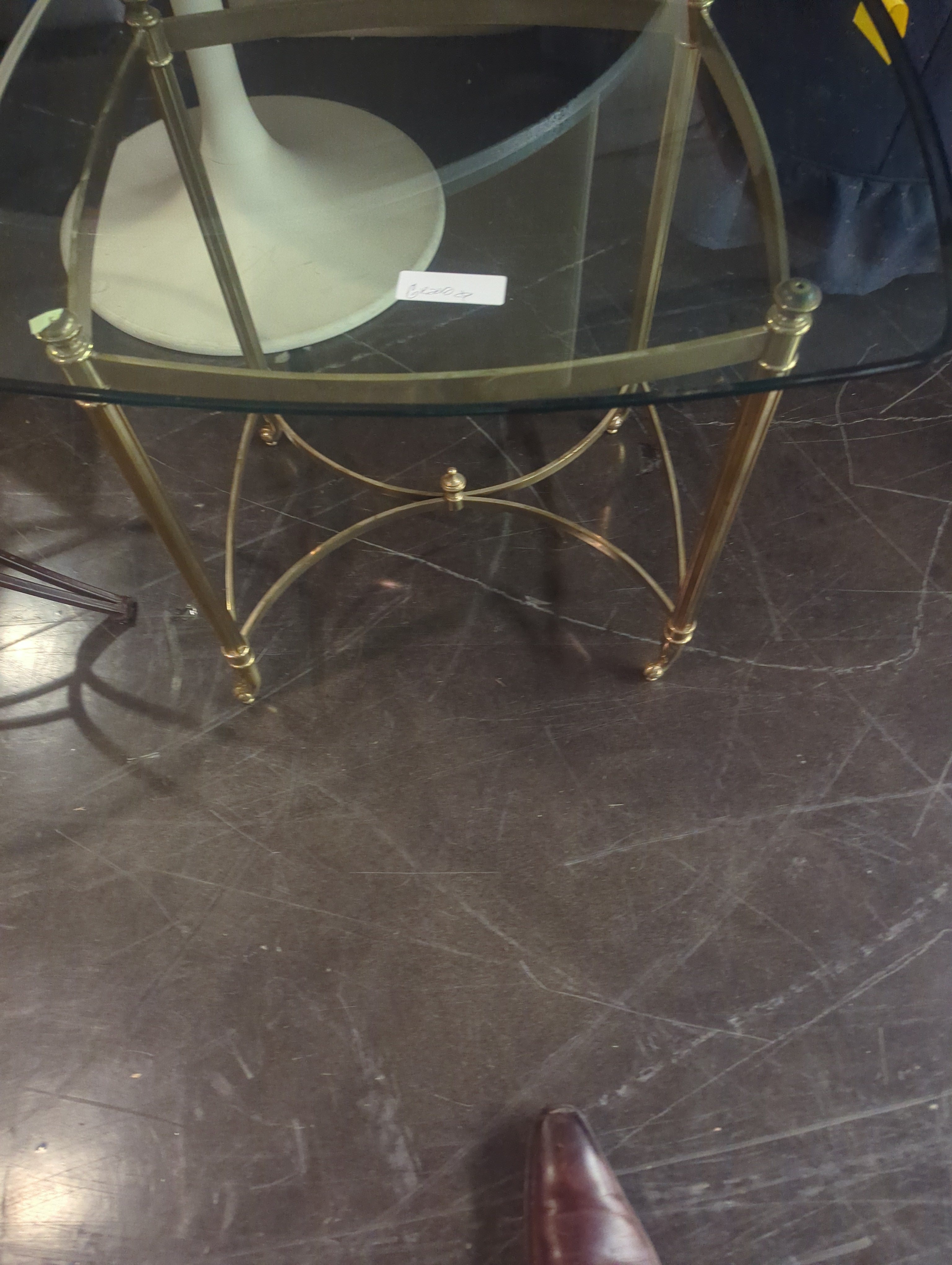 Glass and Gold Side Table
