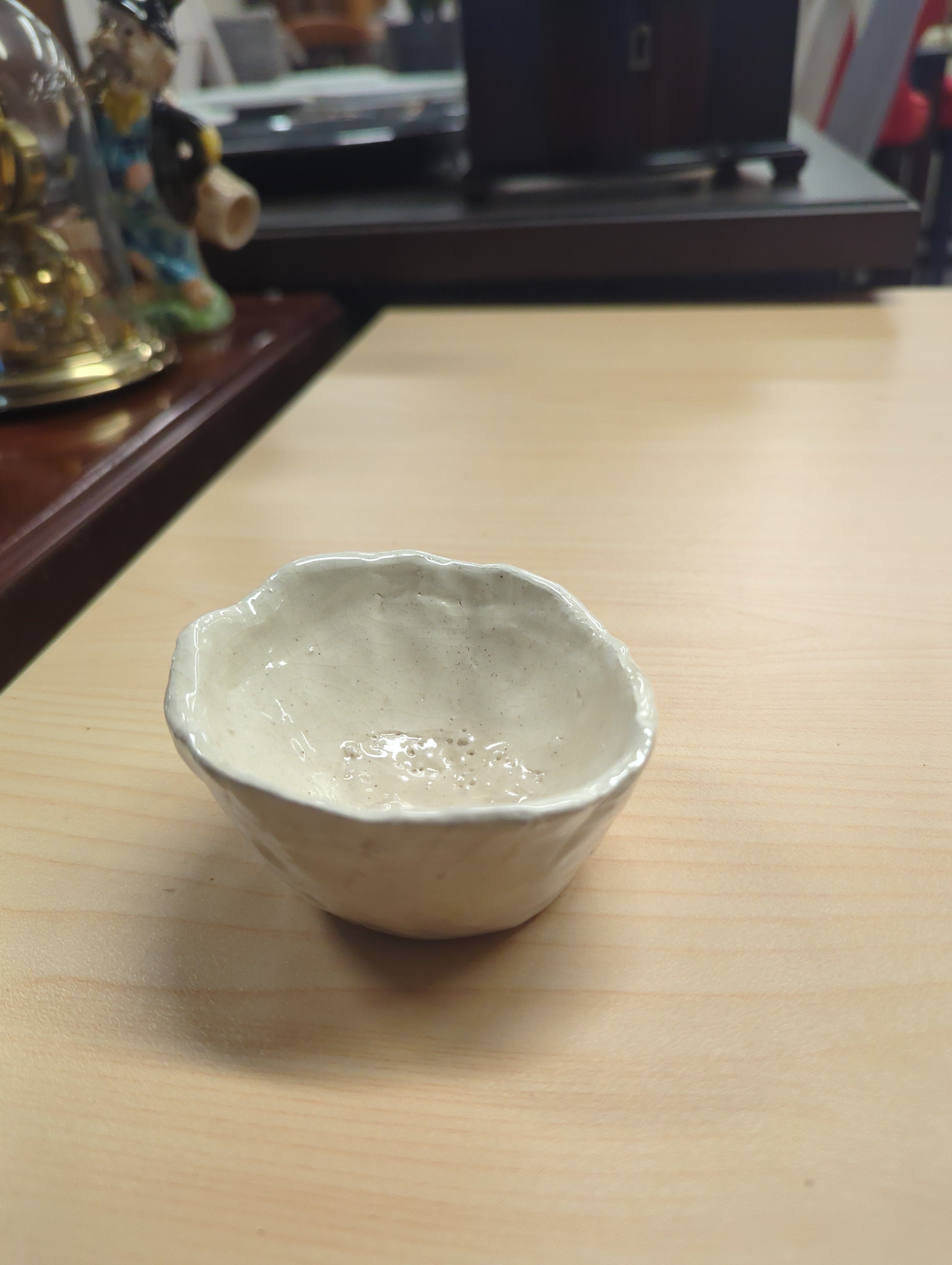 Small Cream Pottery Dish