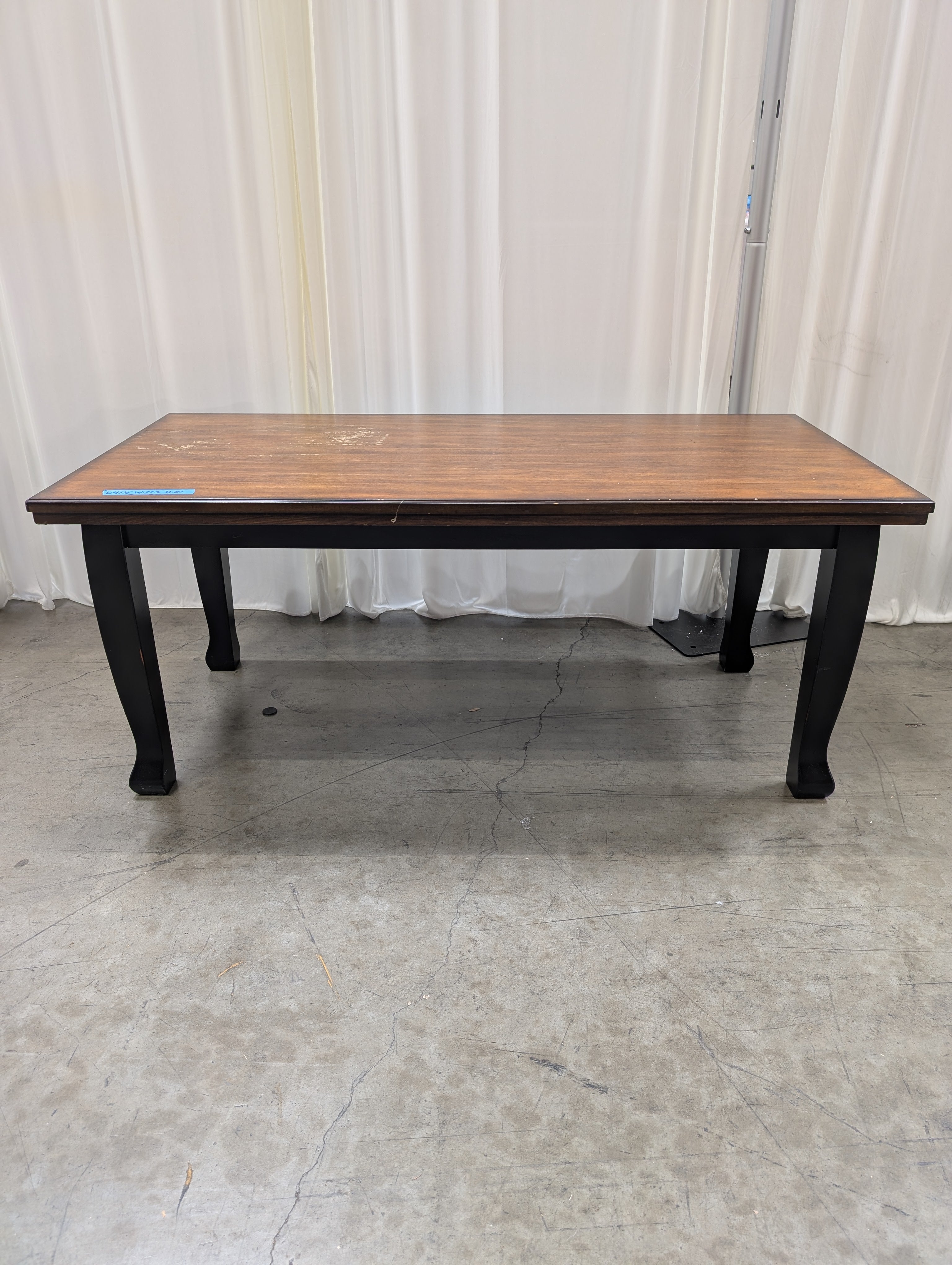 Rectangular Wood Coffee Table with Black Legs